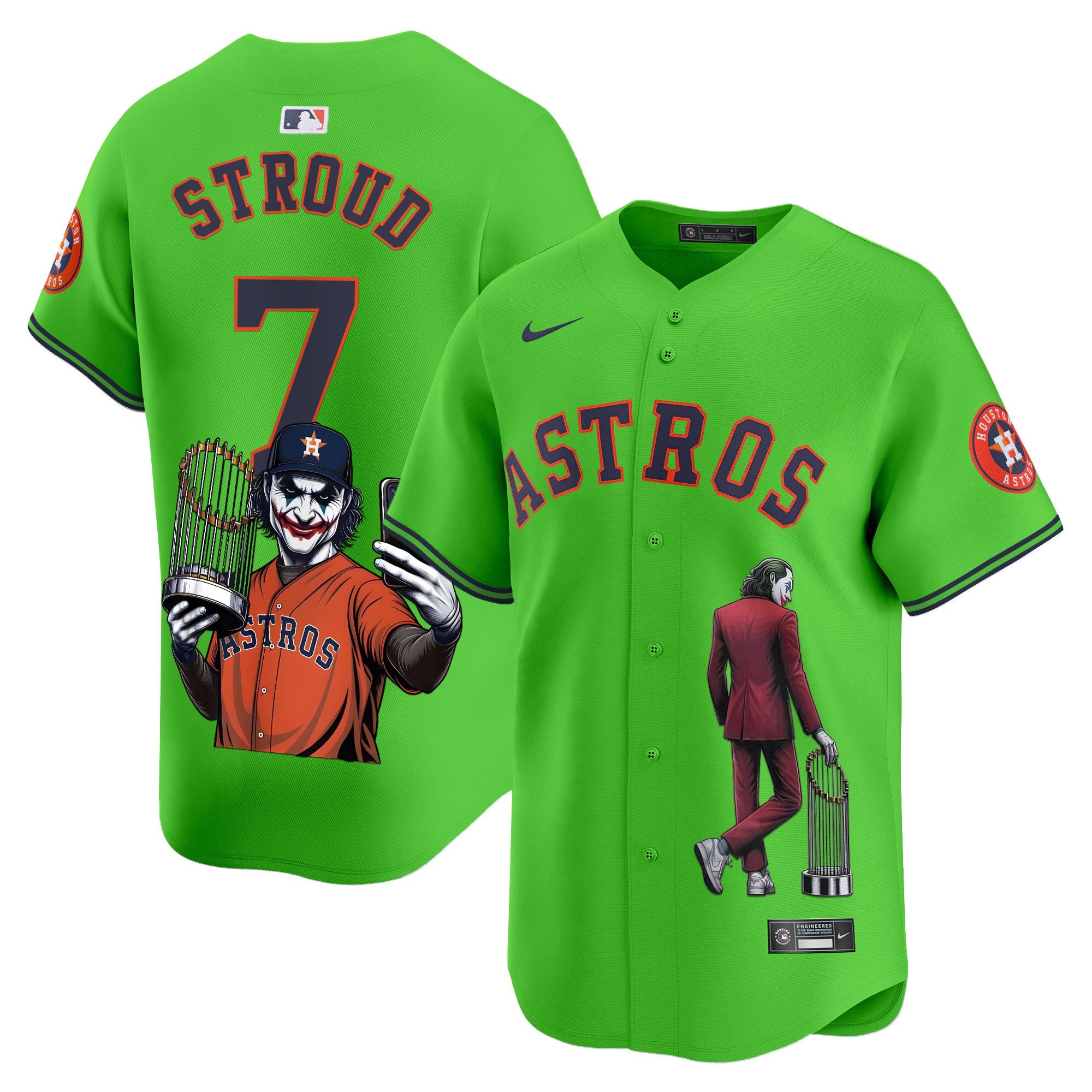 Men's CJ Stroud Houston Astros Joker Vapor Premier Limited Green Jersey - Printed