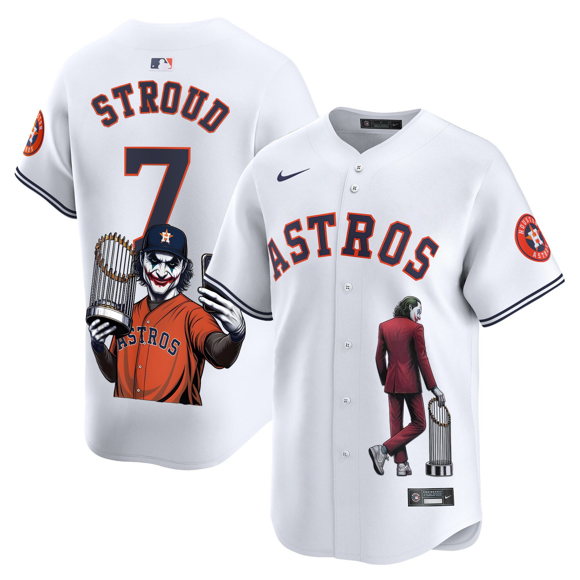 Men's CJ Stroud Houston Astros Joker Vapor Premier Limited White Jersey - Printed