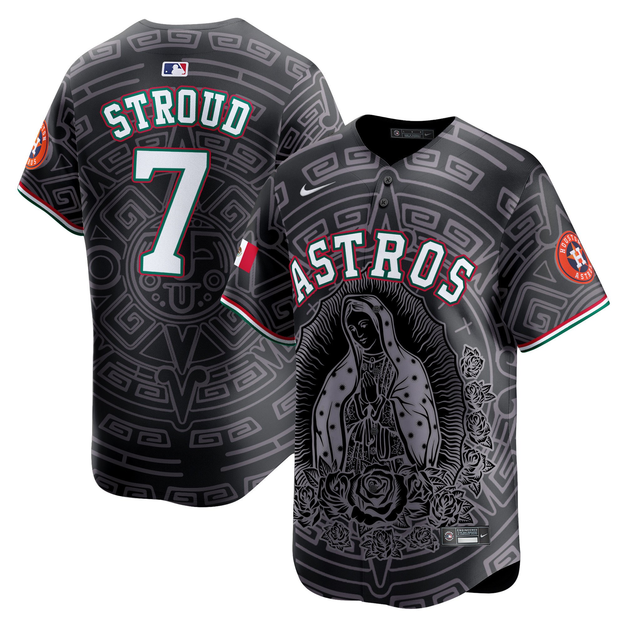 Men's CJ Stroud Houston Astros Mexico Guadalupe Vapor Premier Limited Black Jersey - Printed