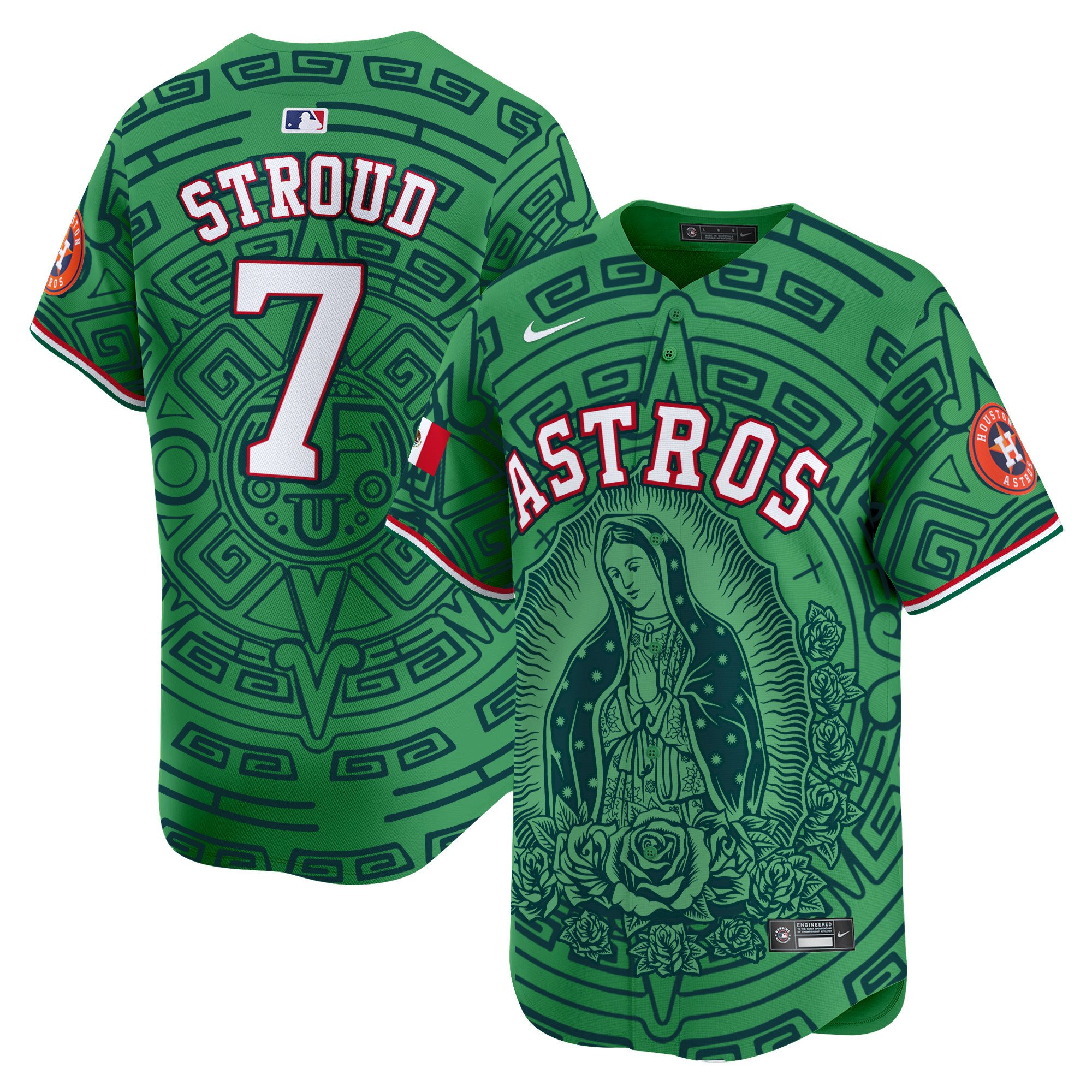 Men's CJ Stroud Houston Astros Mexico Guadalupe Vapor Premier Limited Green Jersey - Printed