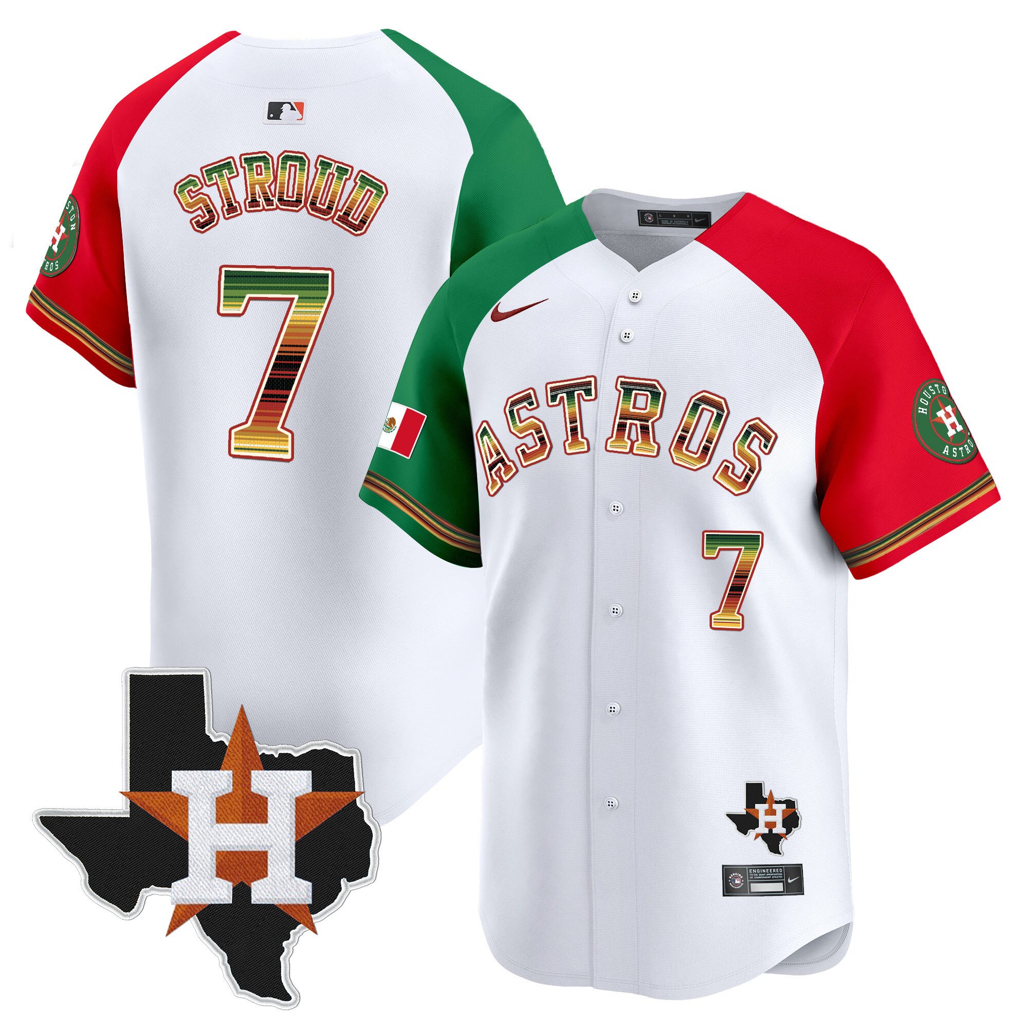 Men's CJ Stroud Houston Astros Mexico Traditional Style Vapor Premier Limited Alternate Jersey - All Stitched