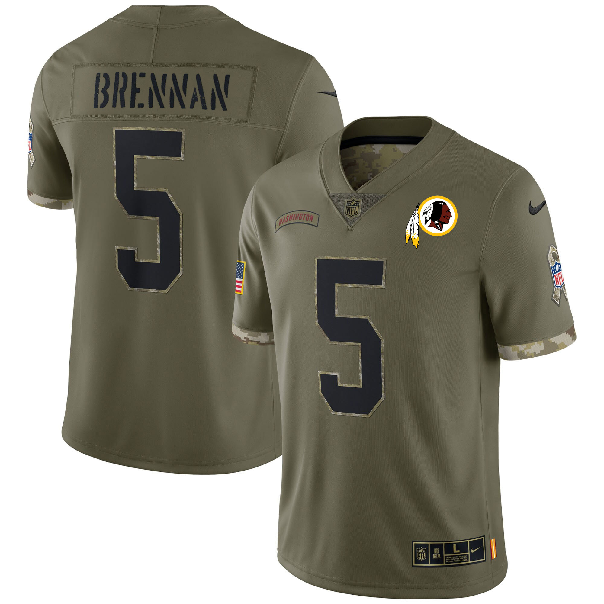 Men's Colt Brennan Washington Redskins Salute To Service Salute To Service Jersey - All Stitched