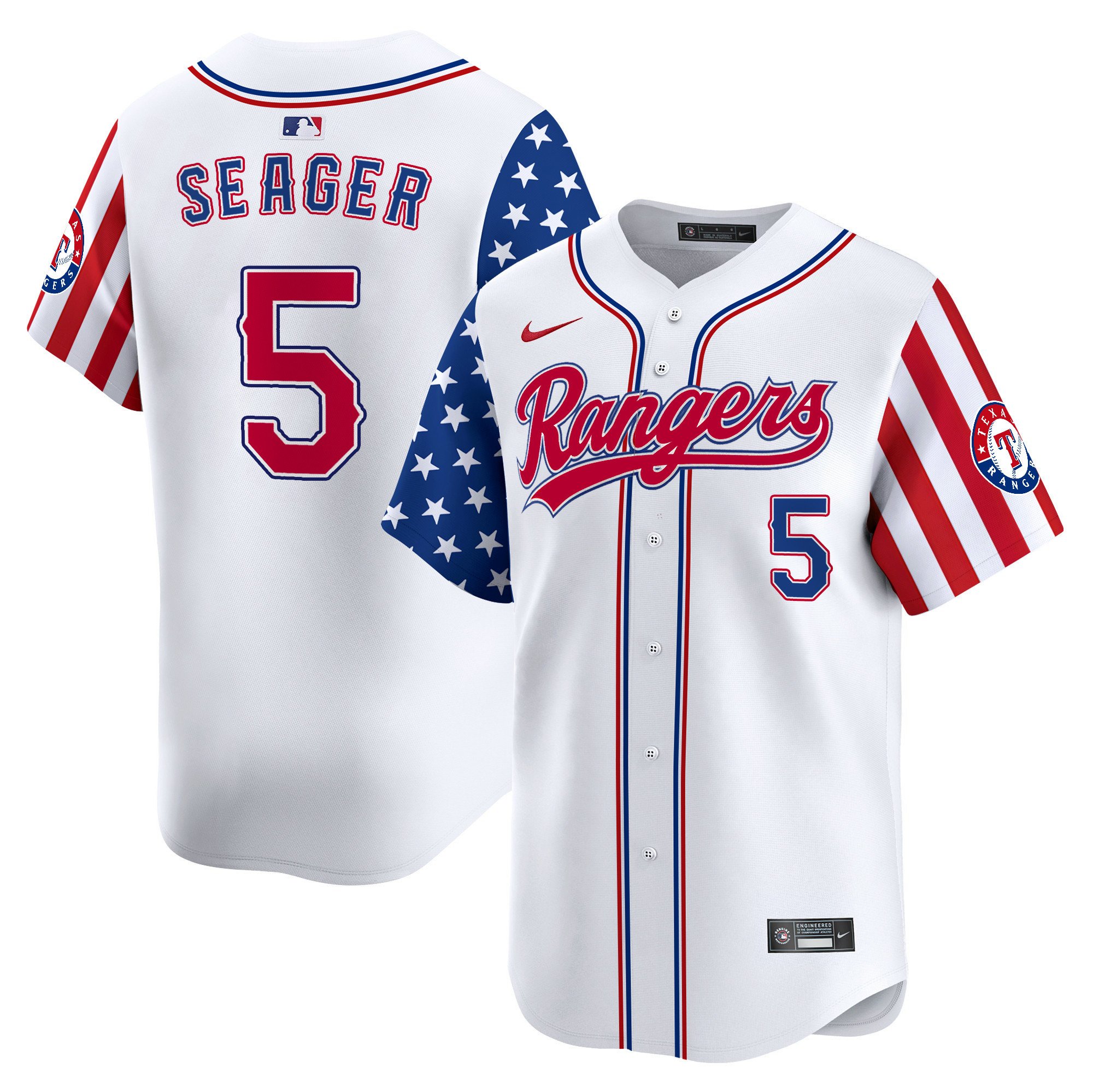 Men's Corey Seager Texas Rangers 2024 Independence Day Vapor Premier Limited White Jersey - All Stitched