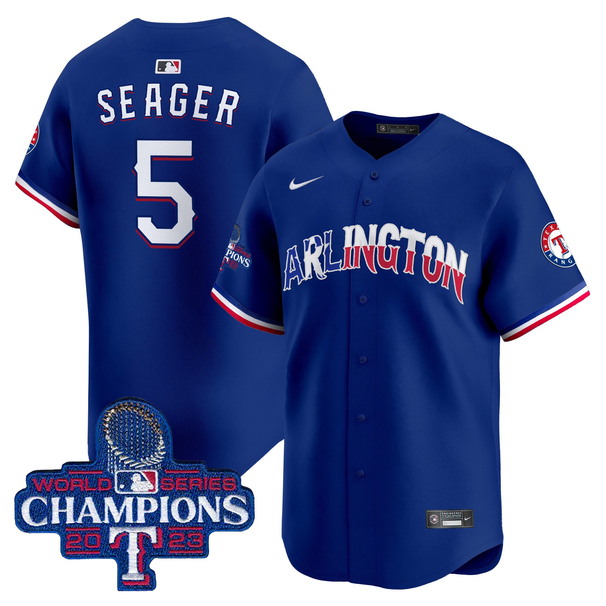 Men's Corey Seager Texas Rangers Arlington Champions Vapor Premier Limited Royal Jersey - All Stitched