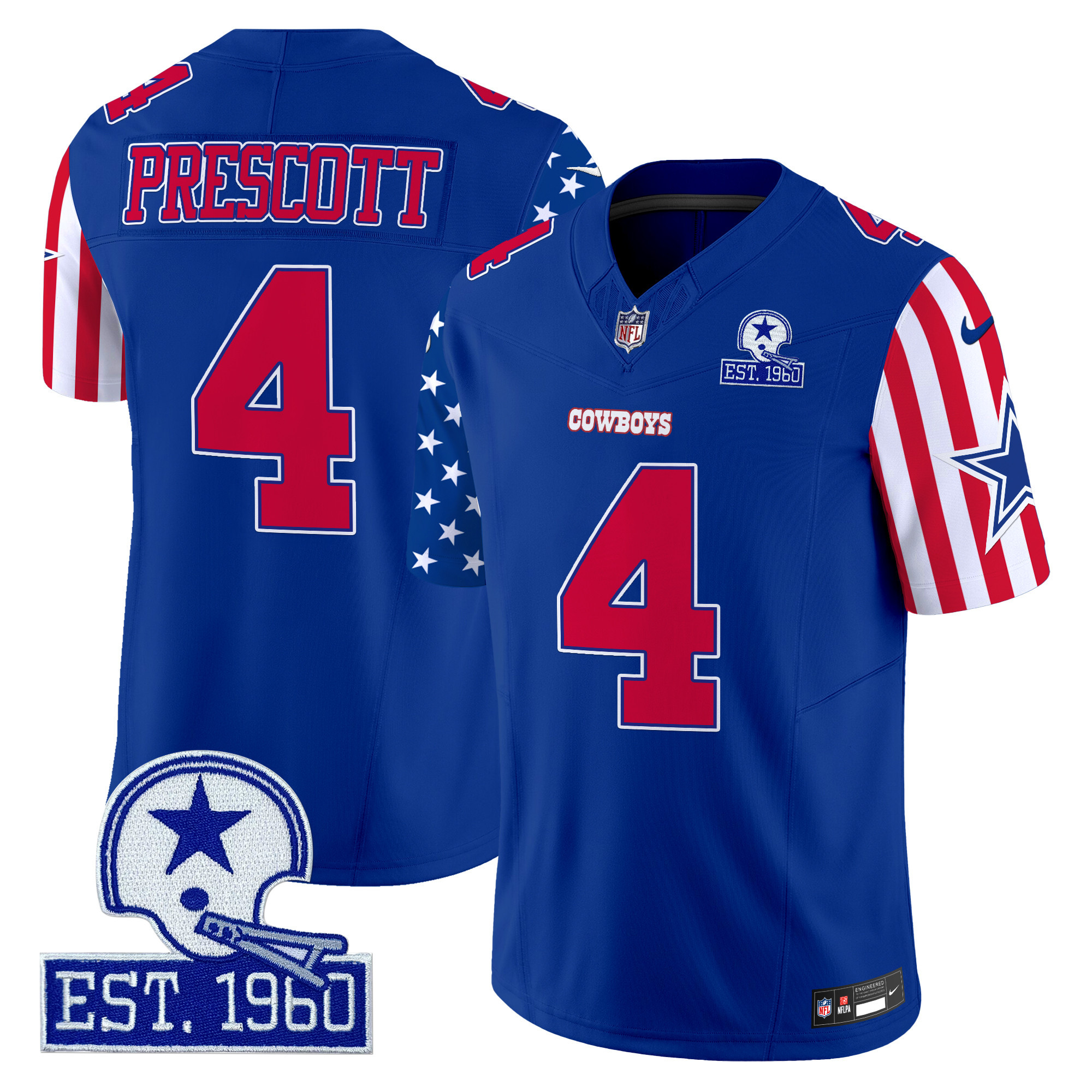 Men's Dak Prescott Dallas Cowboys American Style Vapor Limited Royal Jersey - All Stitched