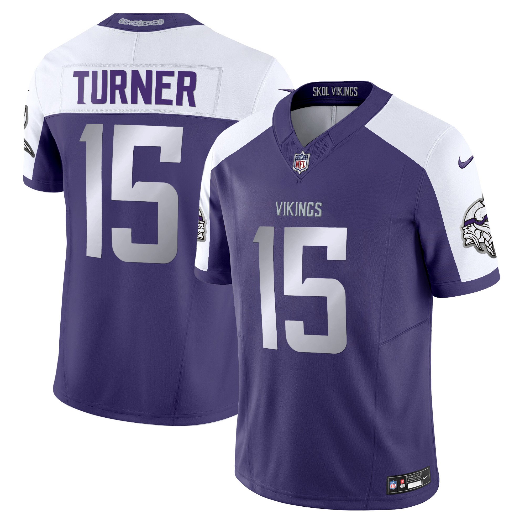 Men's Dallas Turner 2024 Minnesota Vikings Winter Warrior Vapor Limited Purple Alternate Jersey - All Stitched