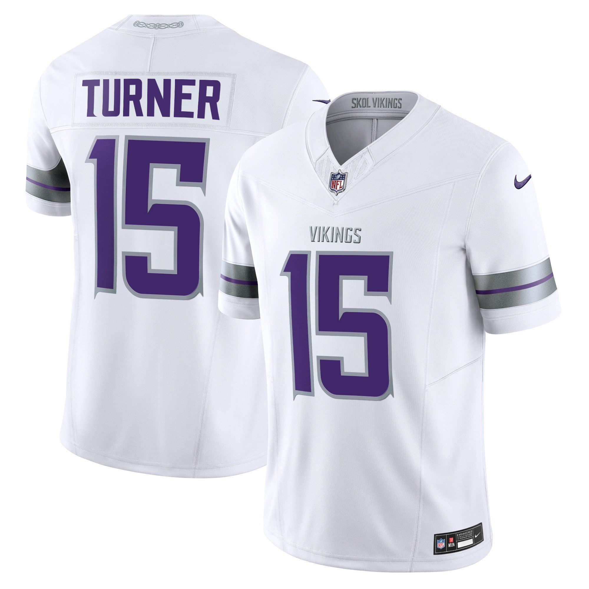 Men's Dallas Turner 2024 Minnesota Vikings Winter Warrior Vapor Limited White Jersey - All Stitched