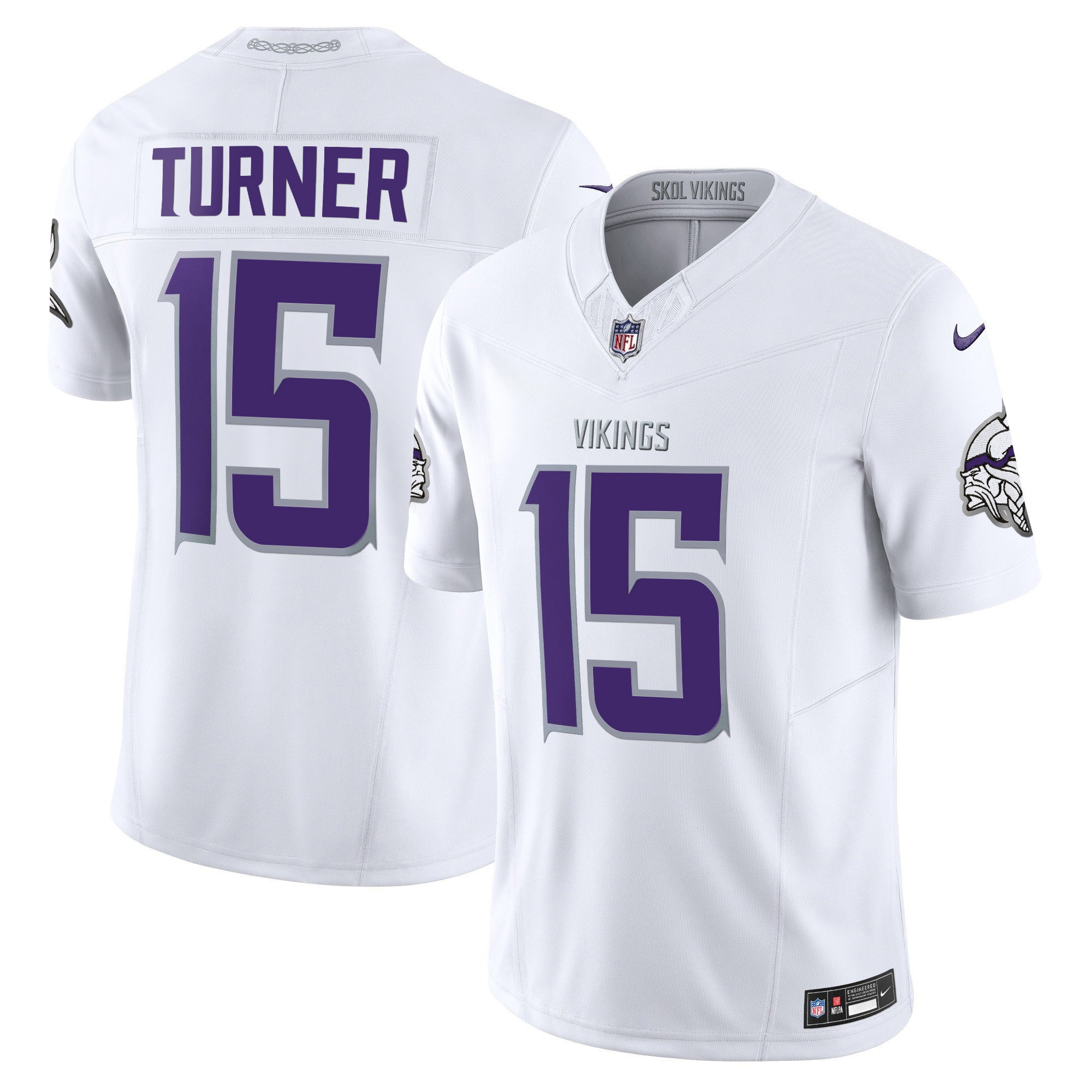 Men's Dallas Turner 2024 Minnesota Vikings Winter Warrior Vapor Limited White Limited Jersey - All Stitched