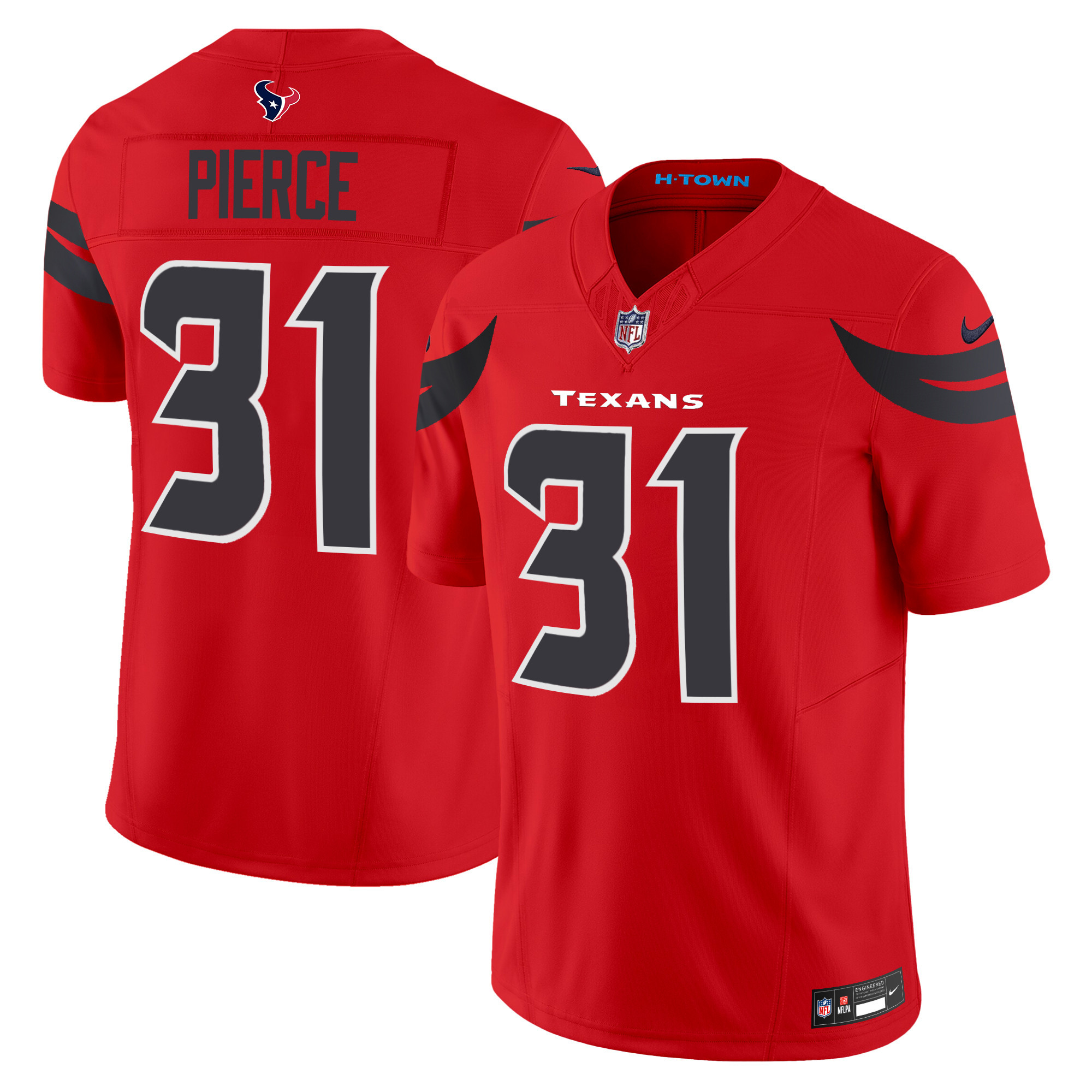 Men's Dameon Pierce Houston Texans 2024 Vapor Limited Blue Red Jersey - All Stitched