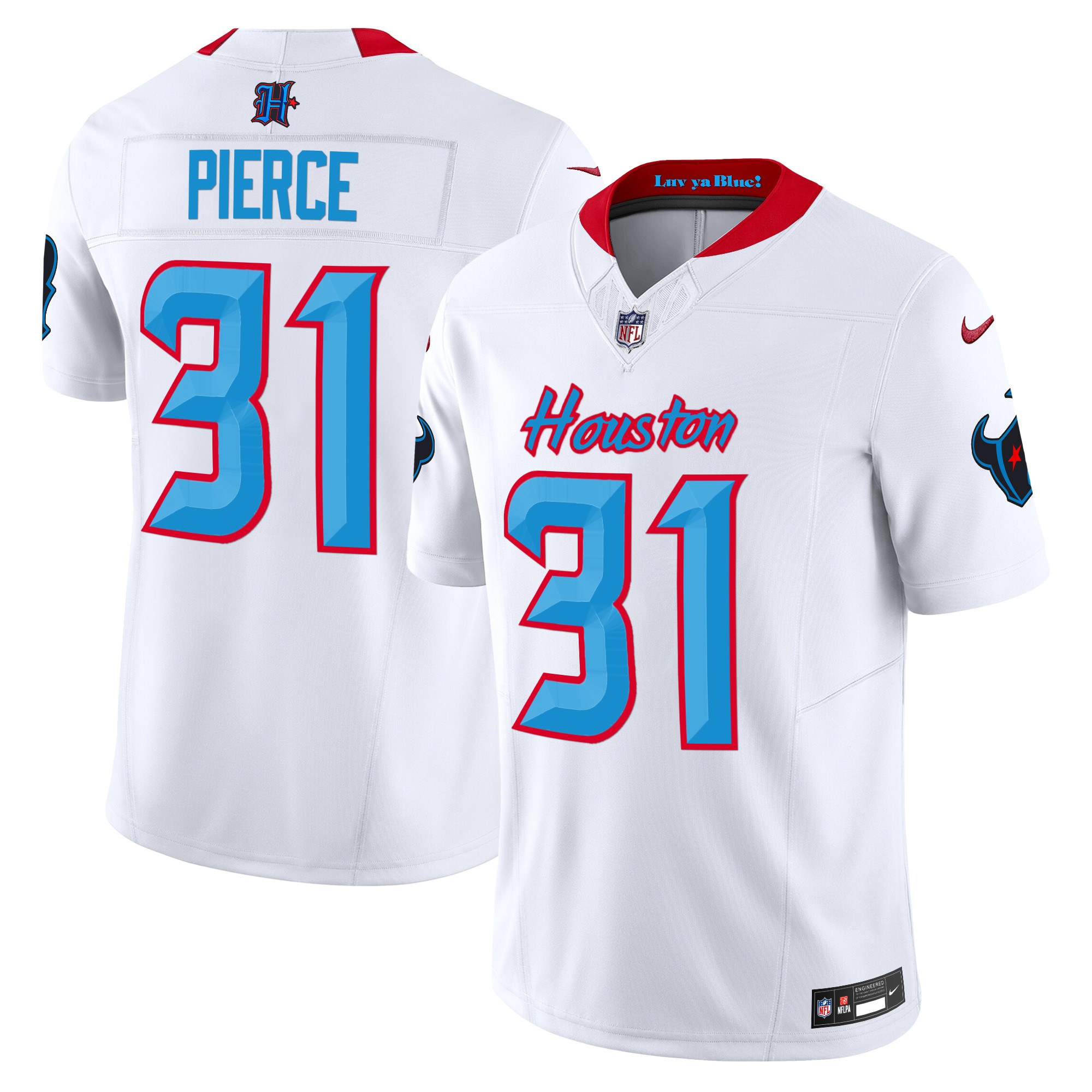 Men's Dameon Pierce Houston Texans 2024 Vapor Limited White Jersey V4 - All Stitched