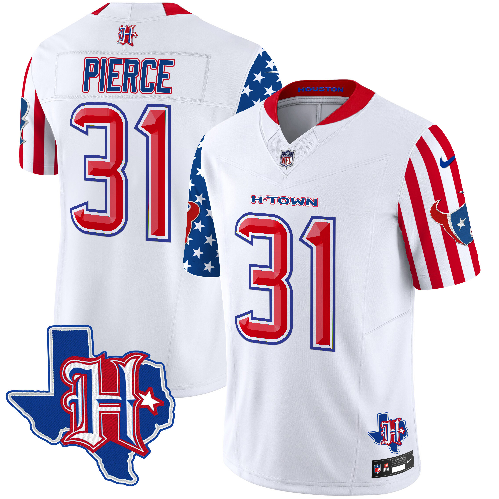 Men's Dameon Pierce Houston Texans American Style Vapor Limited White Jersey - All Stitched