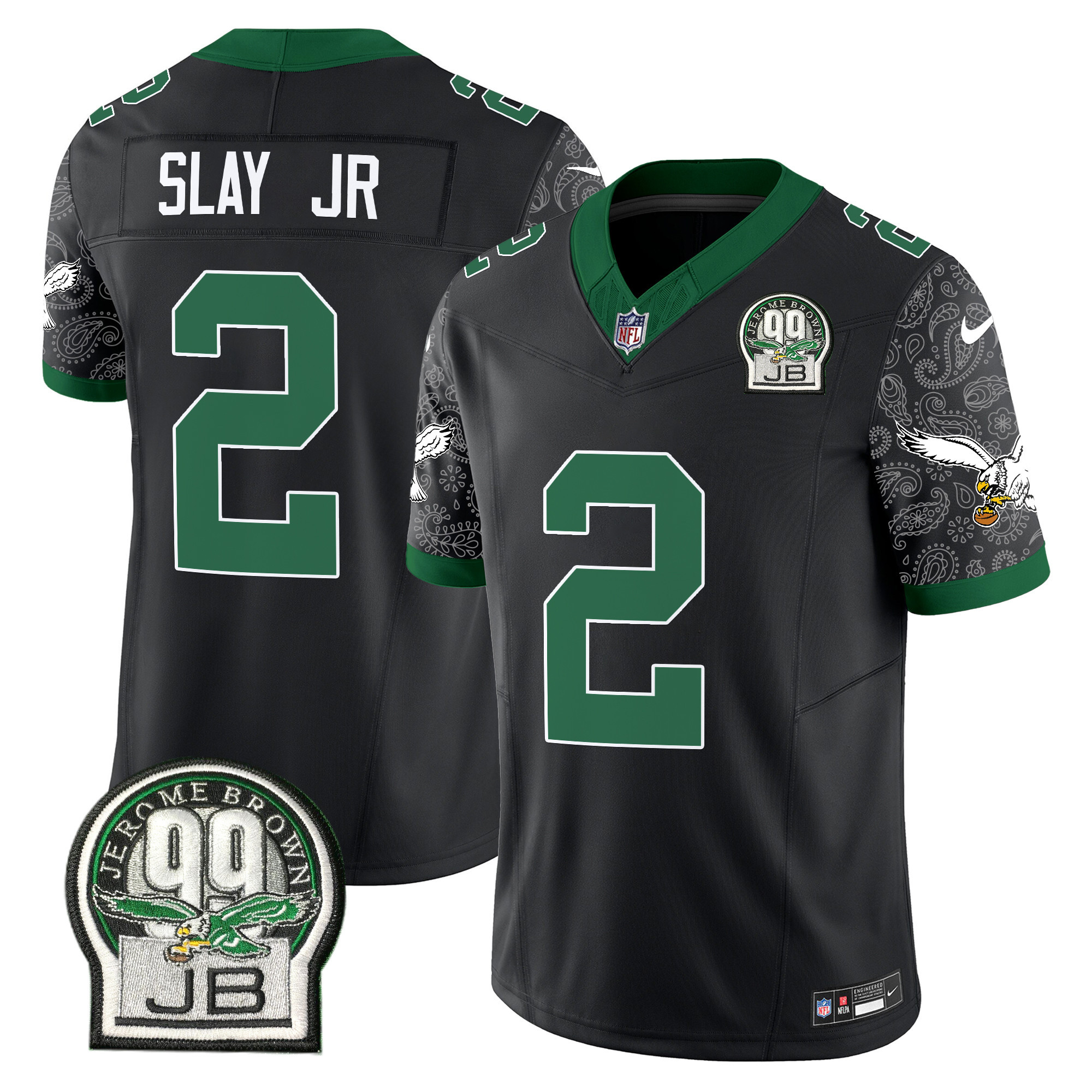 Men's Darius Slay Jr. Philadelphia Eagles Kelly Green Vapor Limited Black Jersey V4 - All Stitched