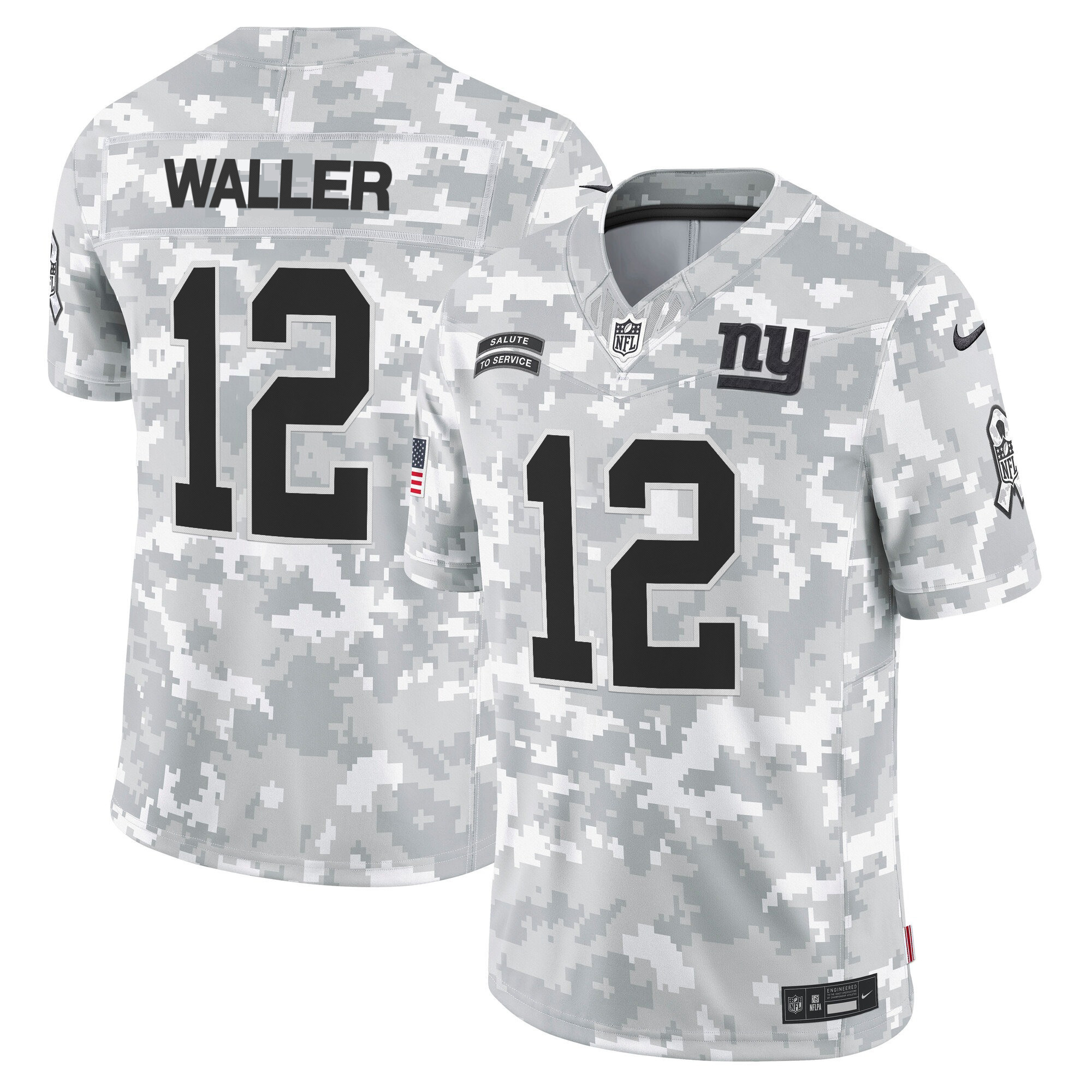 Men's Darren Waller New York Giants 2024 Salute to Service Vapor Limited Jersey - Arctic Camo - All stitched