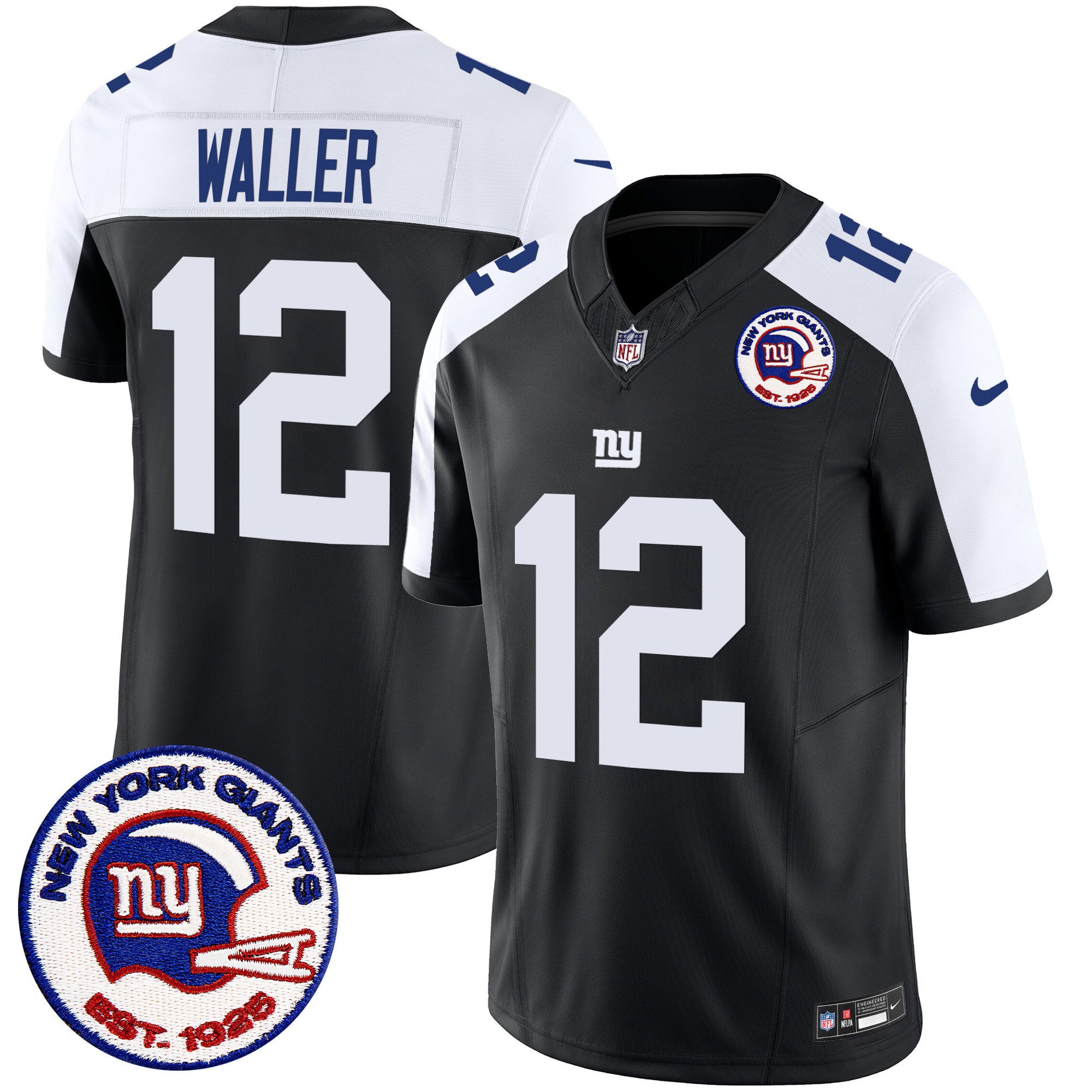 Men's Darren Waller San Francisco Giants Est 1925 Patch Vapor Limited Black Alternate Jersey - All Stitched