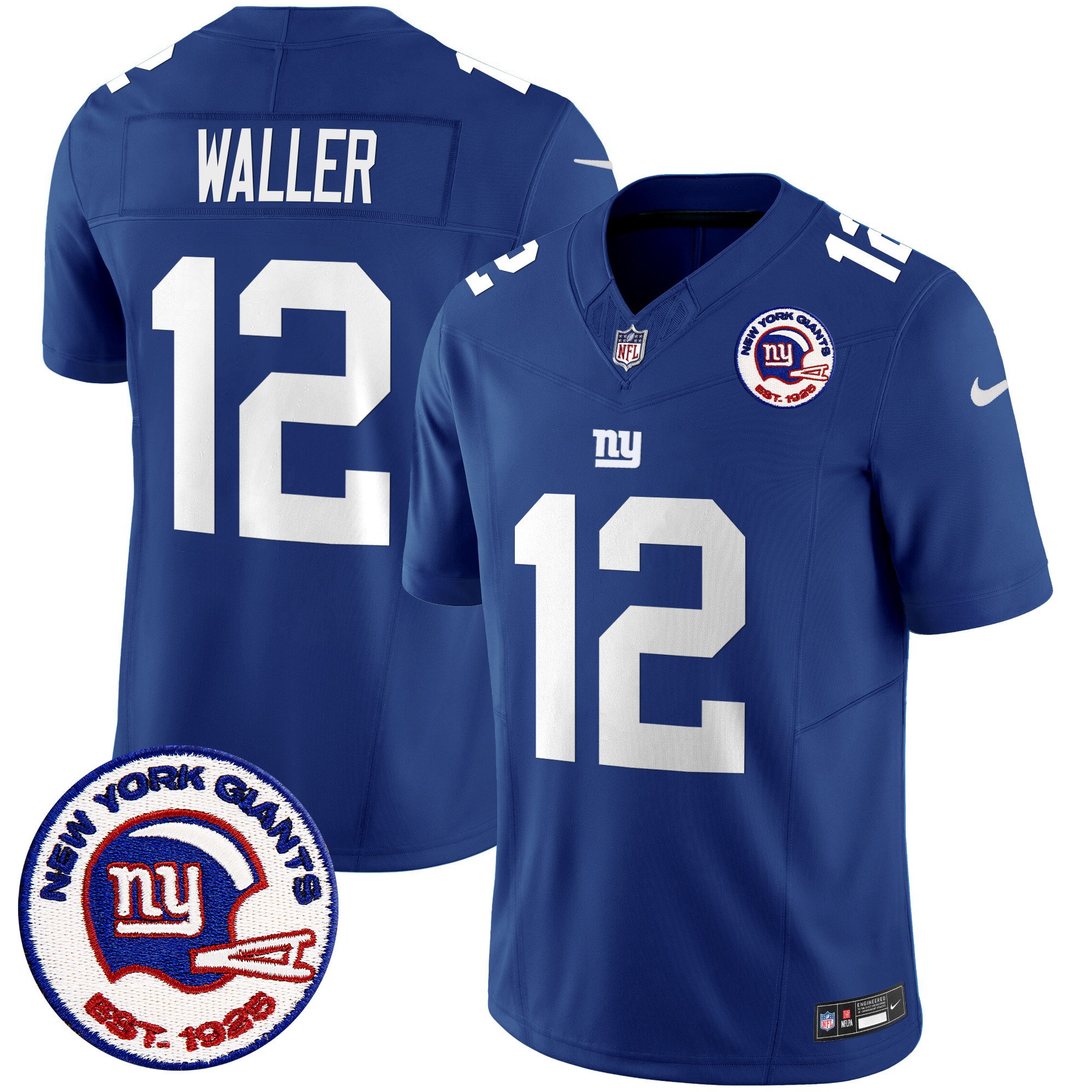 Men's Darren Waller San Francisco Giants Est 1925 Patch Vapor Limited Royal Jersey - All Stitched
