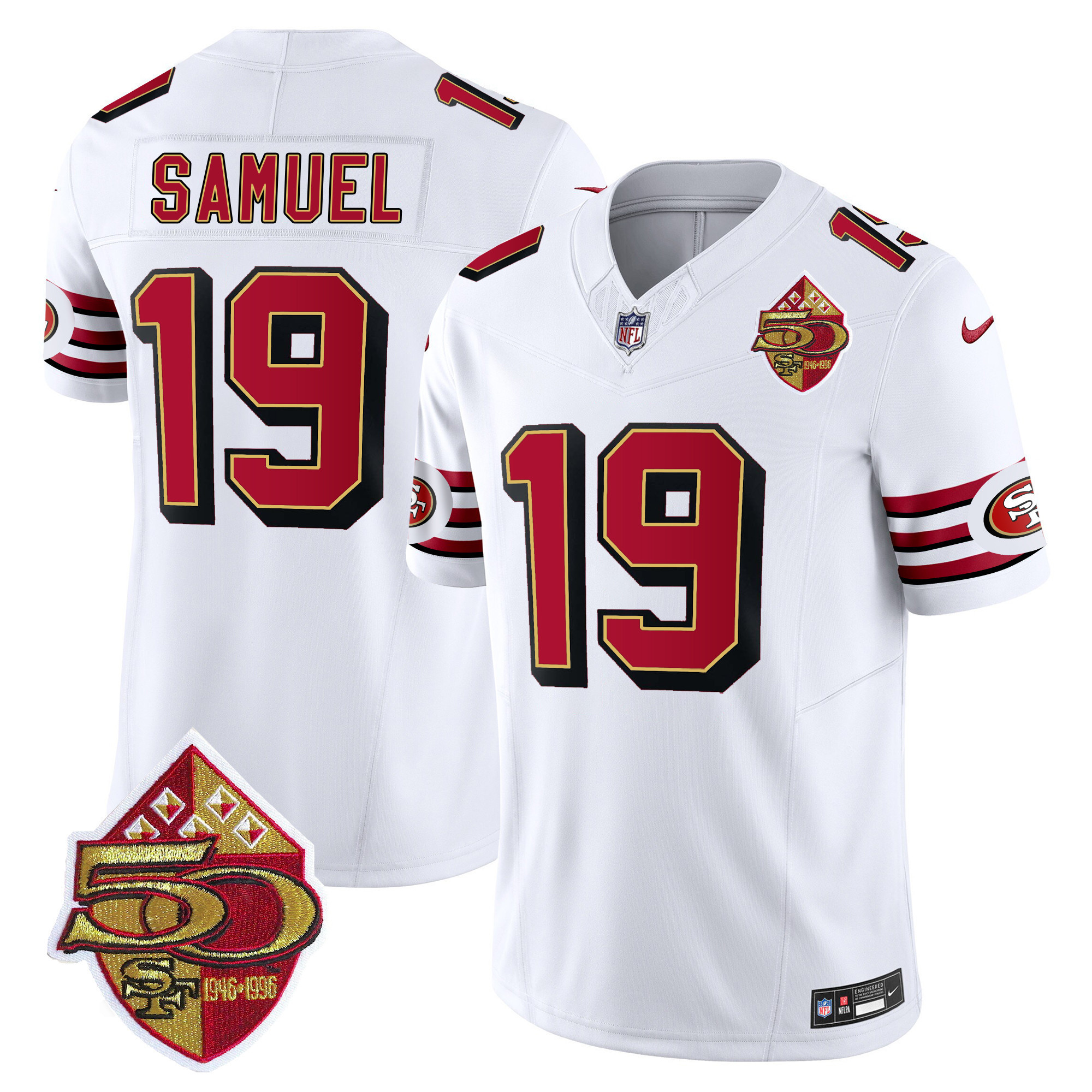 Men's Deebo Samuel San Francisco 49ers 1996 Throwback Vapor Limited White Jersey - All Stitched
