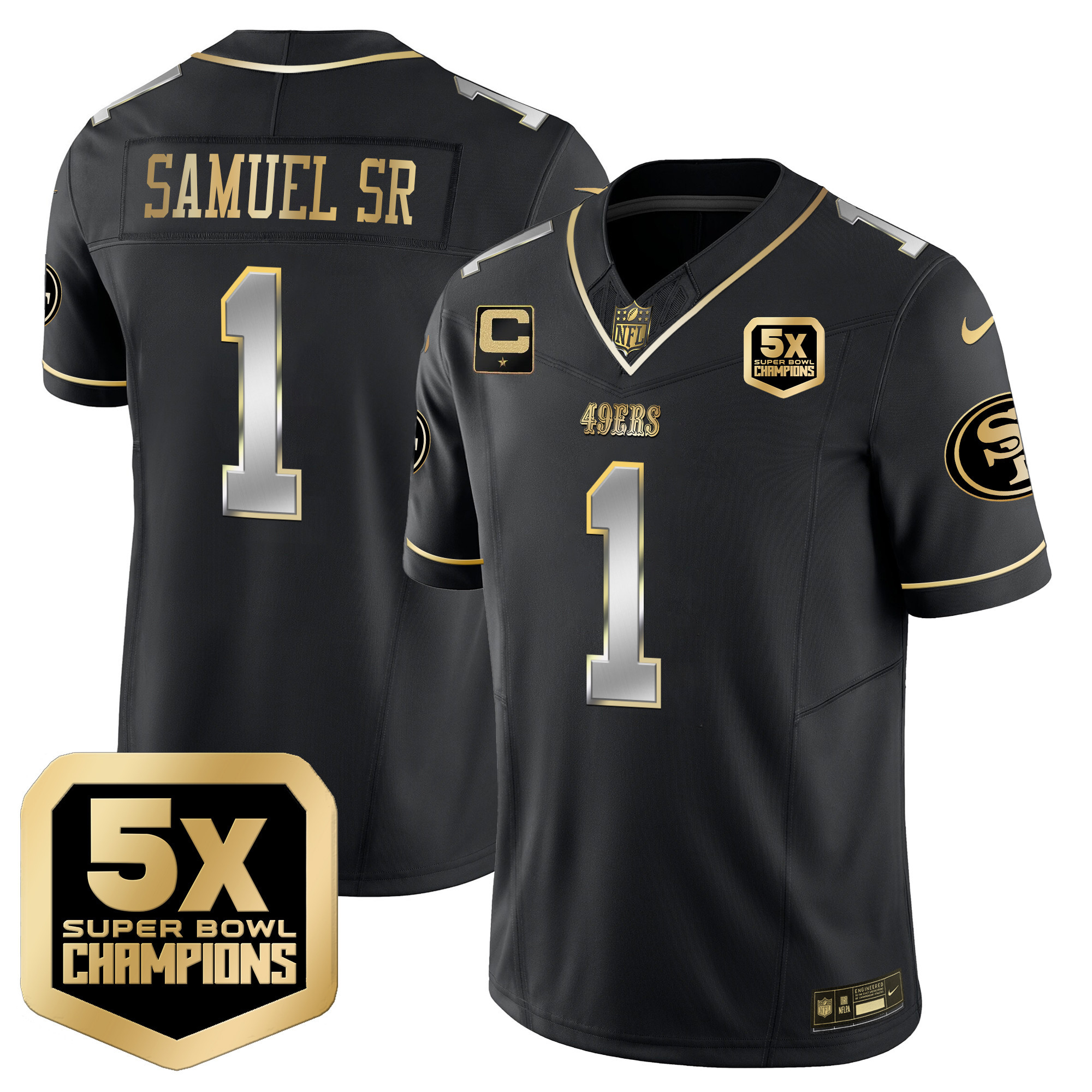 Men's Deebo Samuel San Francisco 49ers 5x Super Bowl Champions Vapor Limited Black Limited Jersey - All Stitched
