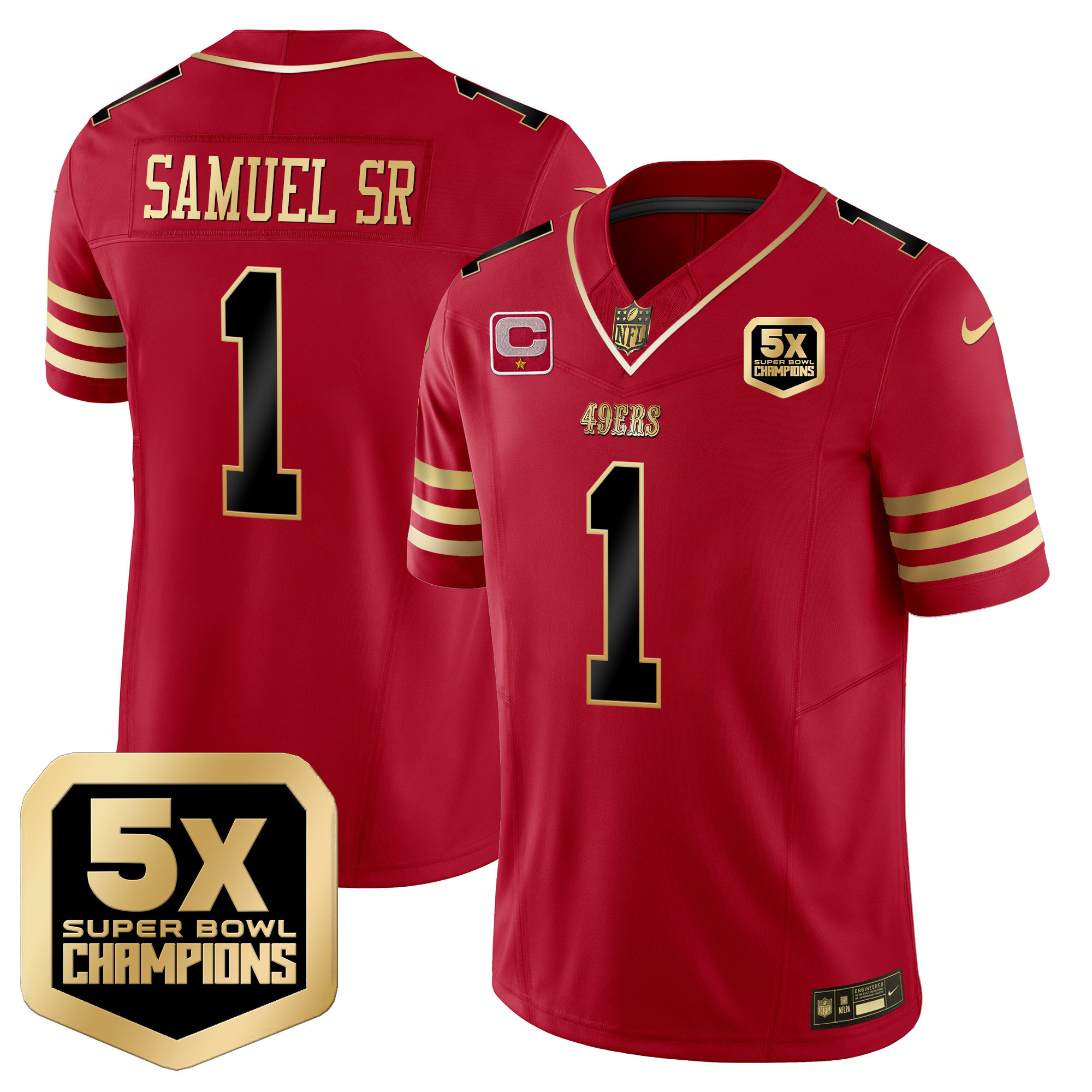 Men's Deebo Samuel San Francisco 49ers 5x Super Bowl Champions Vapor Limited Black Scarlet Jersey - All Stitched