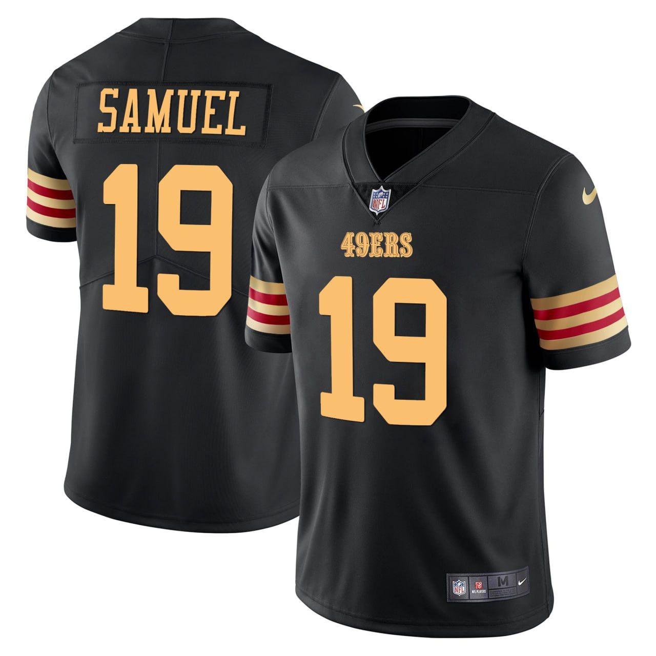Men's Deebo Samuel San Francisco 49ers Black Gold Black Jersey - All Stitched