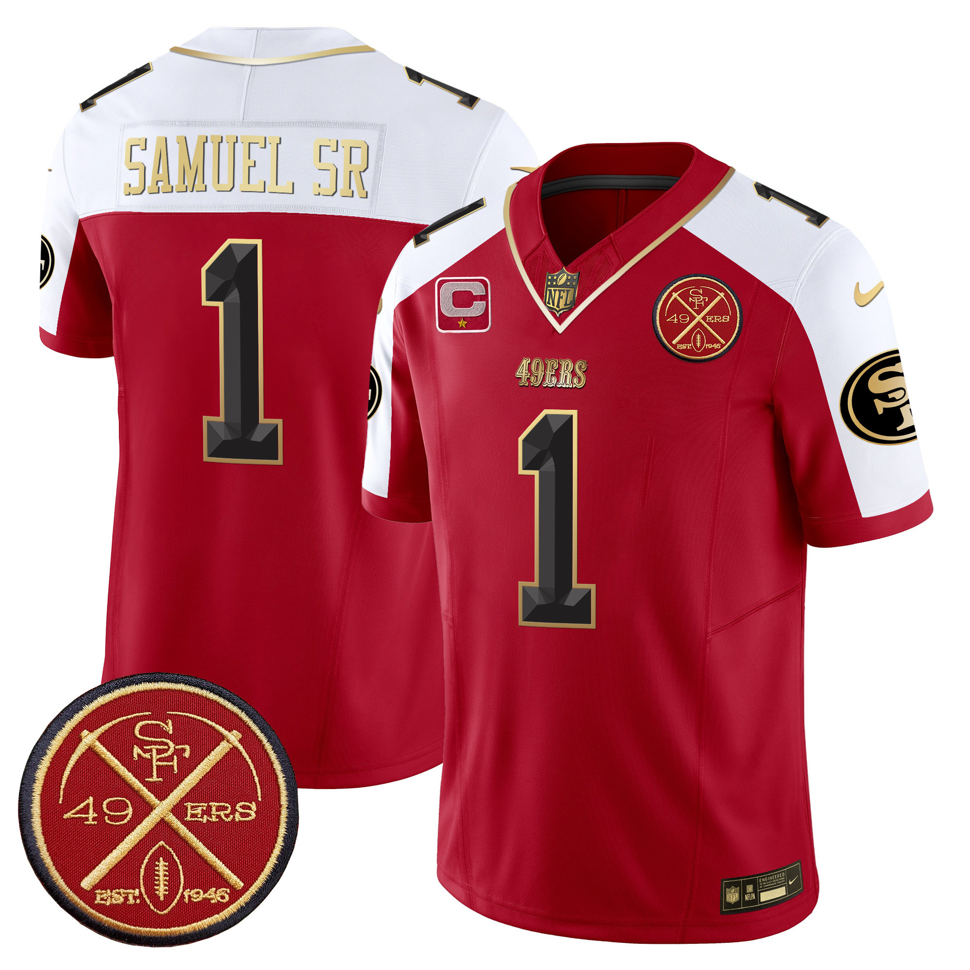 Men's Deebo Samuel San Francisco 49ers Est.1946 Patch Vapor Limited Alternate Jersey V2 - All Stitched