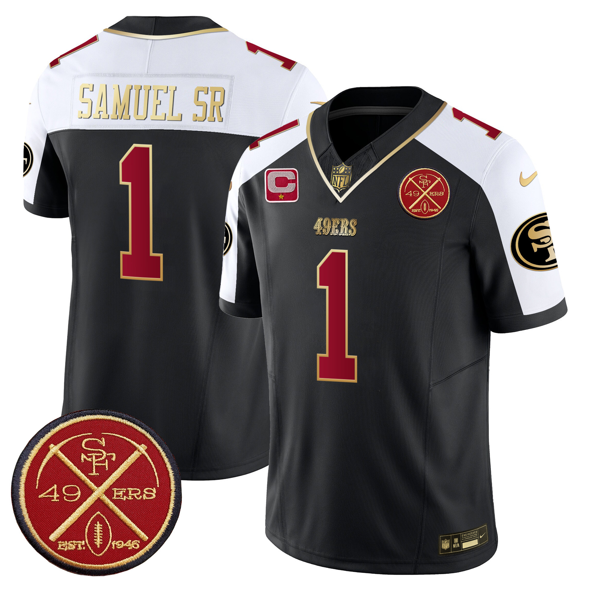 Men's Deebo Samuel San Francisco 49ers Est.1946 Patch Vapor Limited Black Alternate Jersey - All Stitched