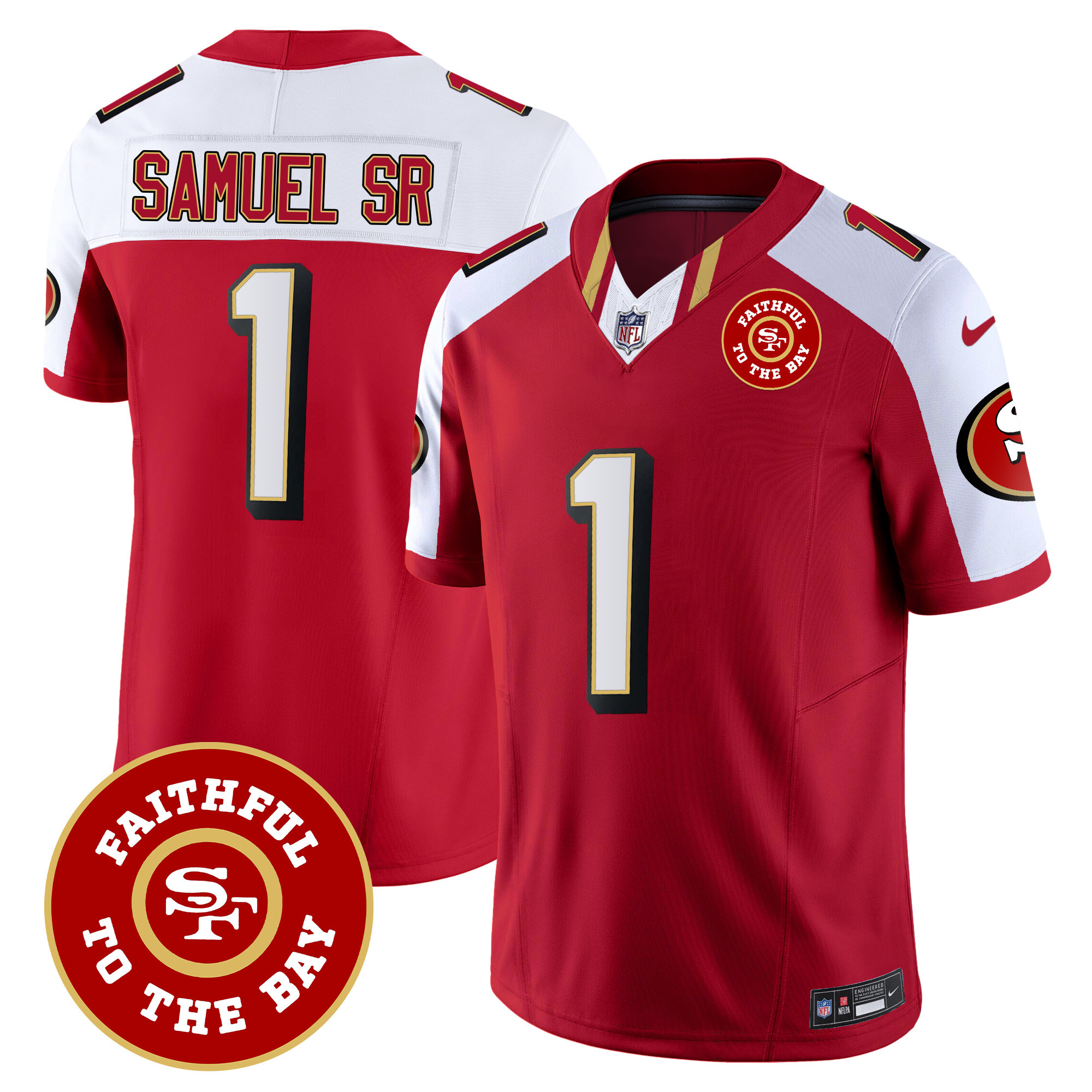 Men's Deebo Samuel San Francisco 49ers Faithful To The Bay Patch Vapor Limited Alternate Jersey V9 - All Stitched