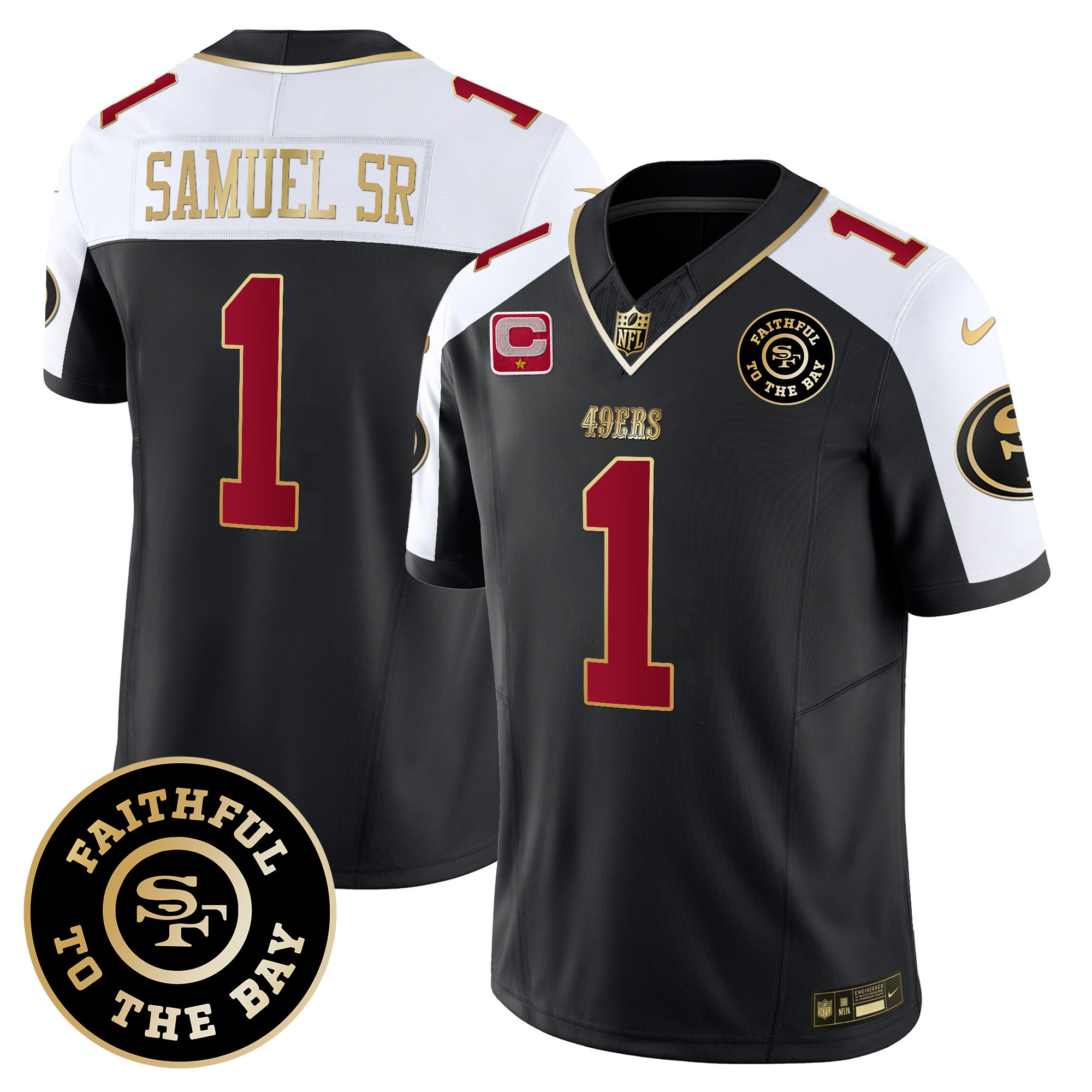 Men's Deebo Samuel San Francisco 49ers Faithful To The Bay Patch Vapor Limited Black Alternate Jersey - All Stitched