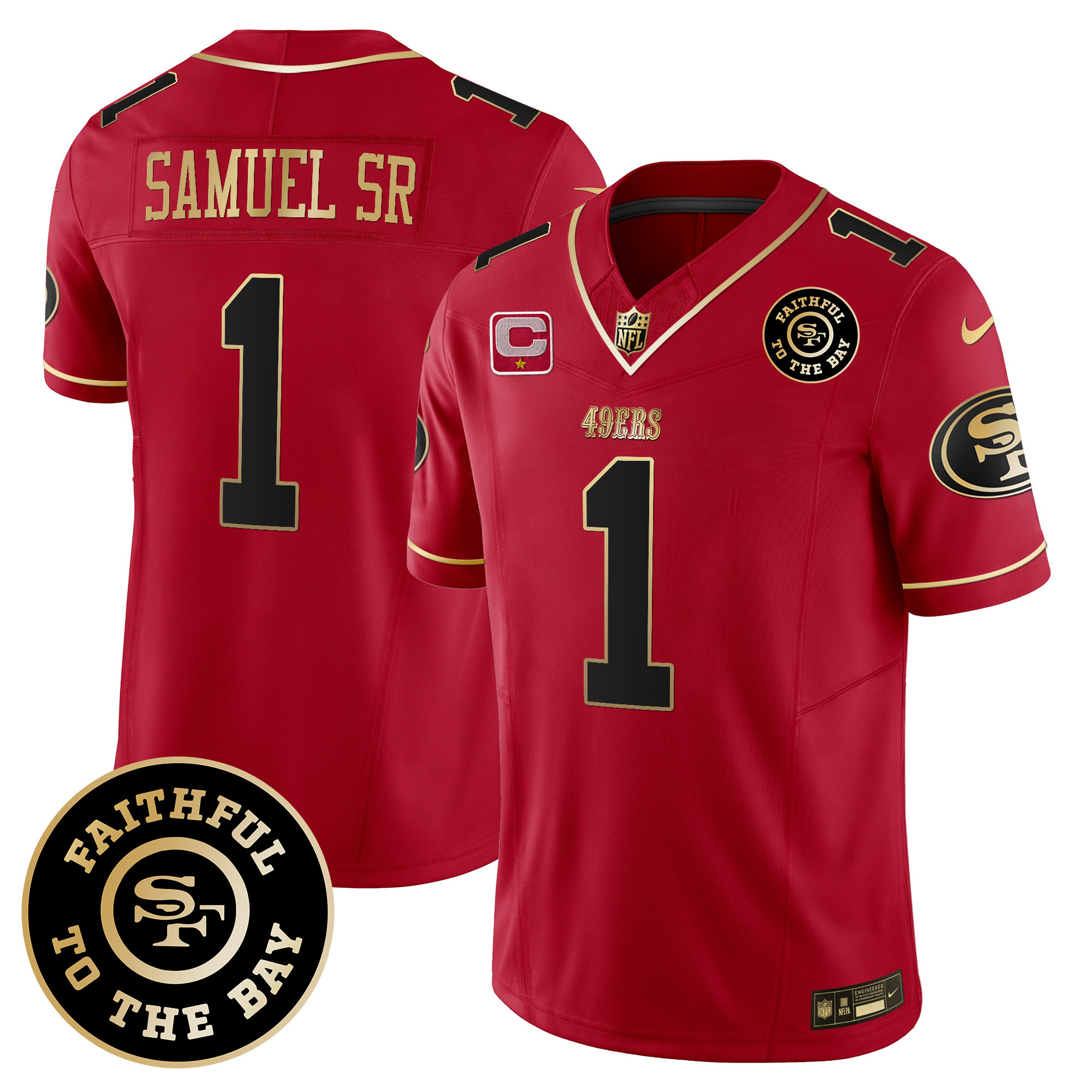Men's Deebo Samuel San Francisco 49ers Faithful To The Bay Patch Vapor Limited Scarlet Limited Jersey - All Stitched