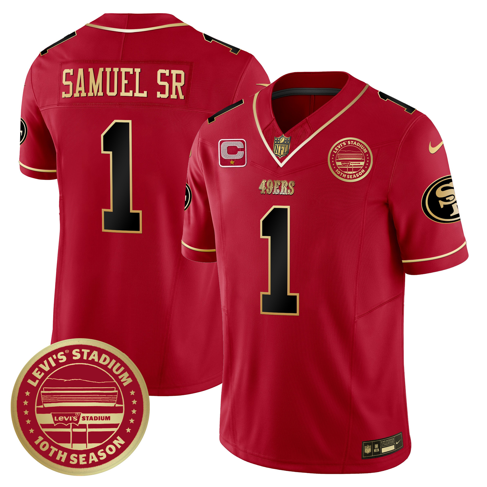 Men's Deebo Samuel San Francisco 49ers Levi's Stadium 10th Season Patch Vapor Limited Scarlet Limited Jersey - All Stitched