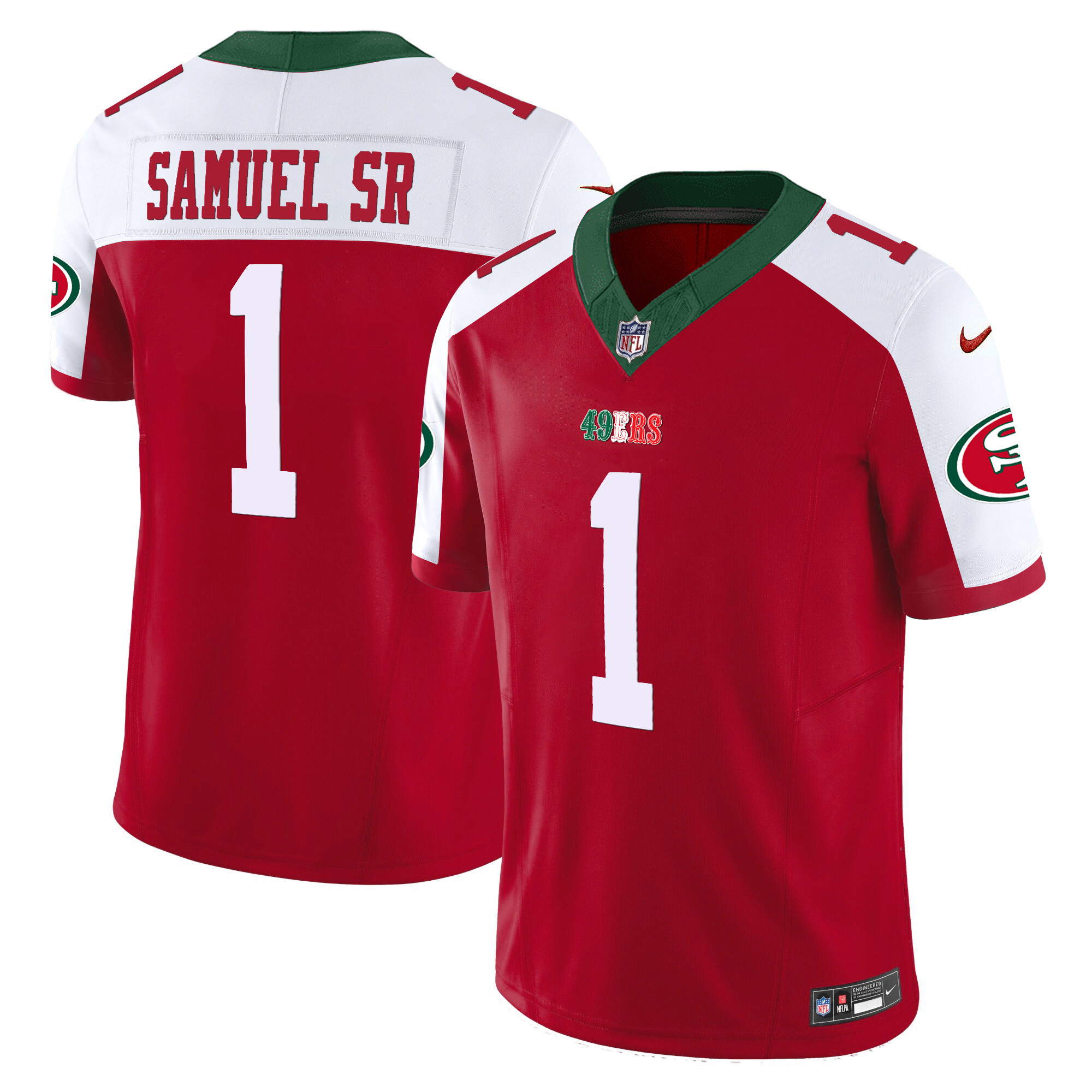 Men's Deebo Samuel San Francisco 49ers Mexico Vapor Red Alternate Jersey V2 - All Stitched