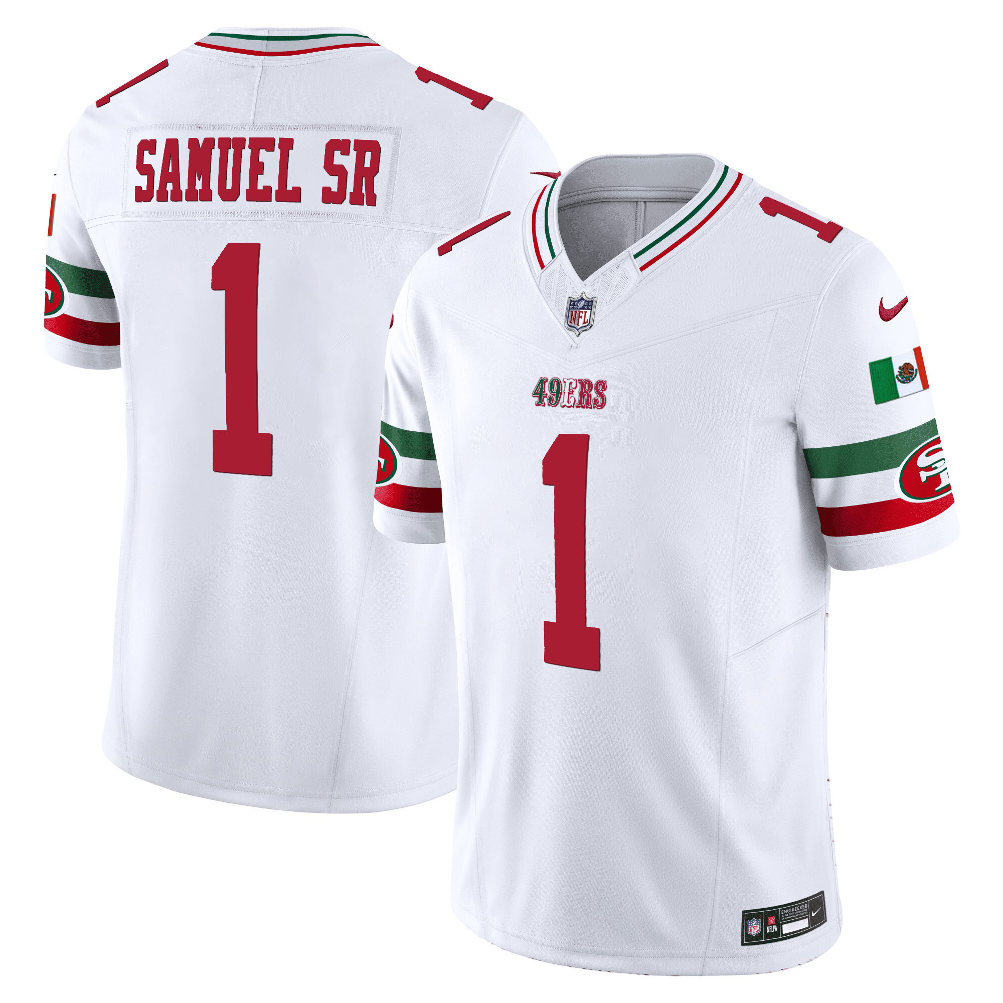 Men's Deebo Samuel San Francisco 49ers Mexico Vapor White Jersey V2 - All Stitched