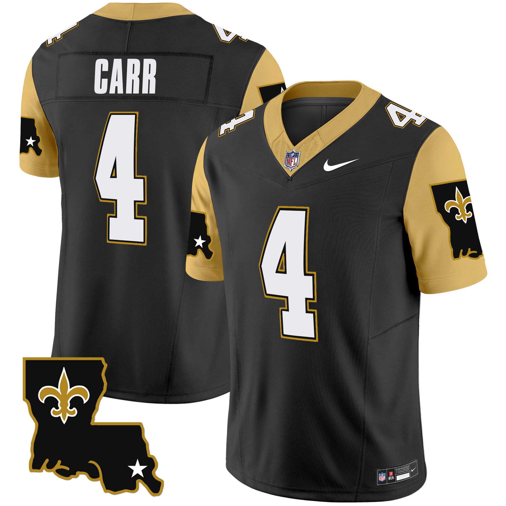 Men's Derek Carr New Orleans Saints 1987 Legacy Vapor Limited Black Jersey V2 - All Stitched