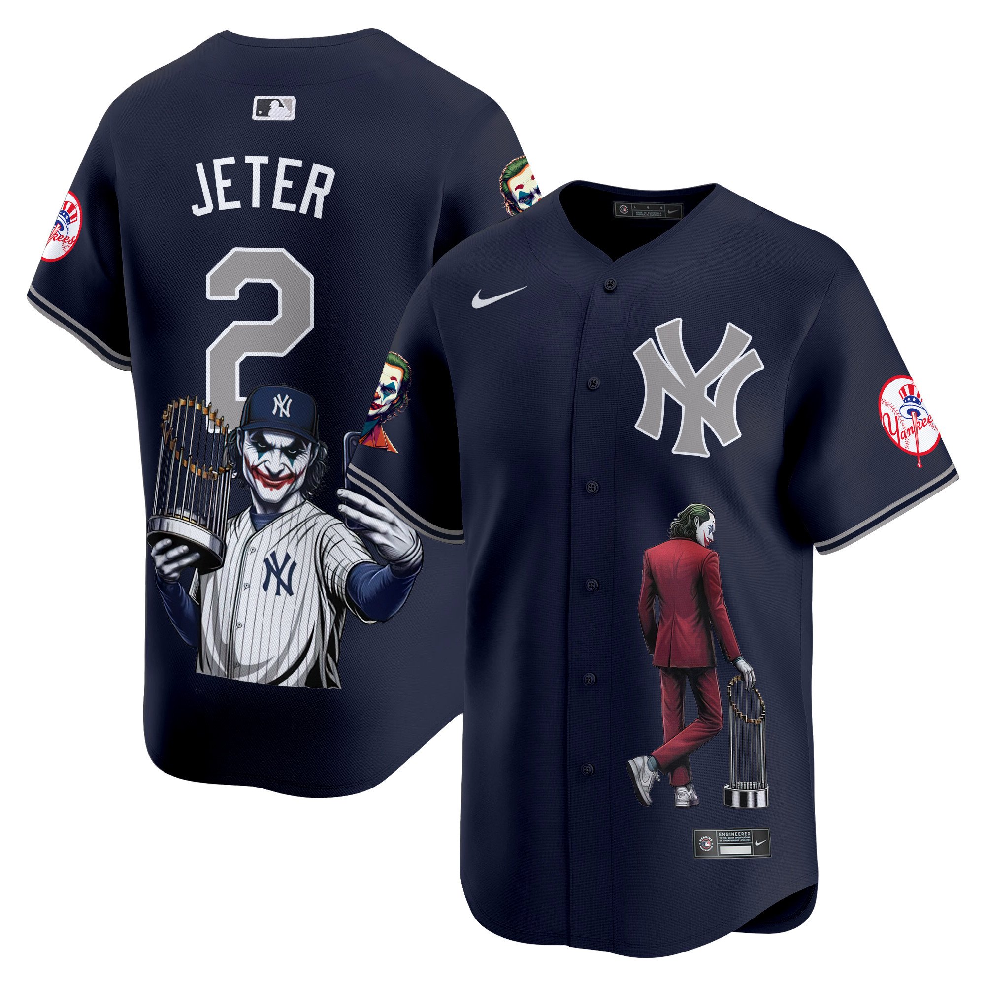 Men's Derek Jeter New York Yankees Joker Vapor Premier Limited Alternate Jersey - Printed