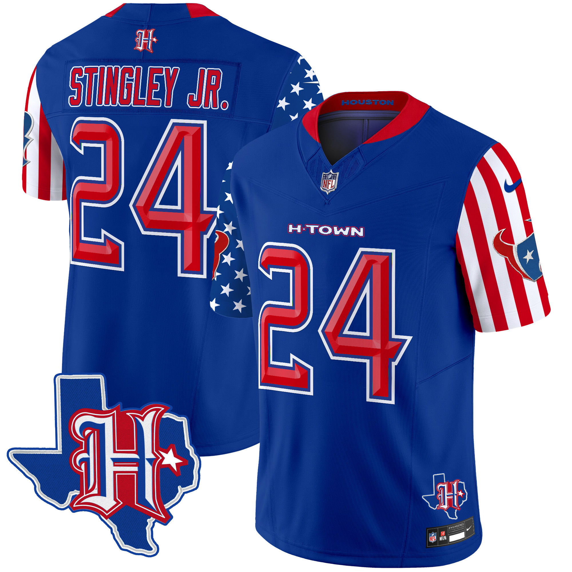 Men's Derek Stingley Jr. Houston Texans American Style Vapor Limited Royal Jersey - All Stitched