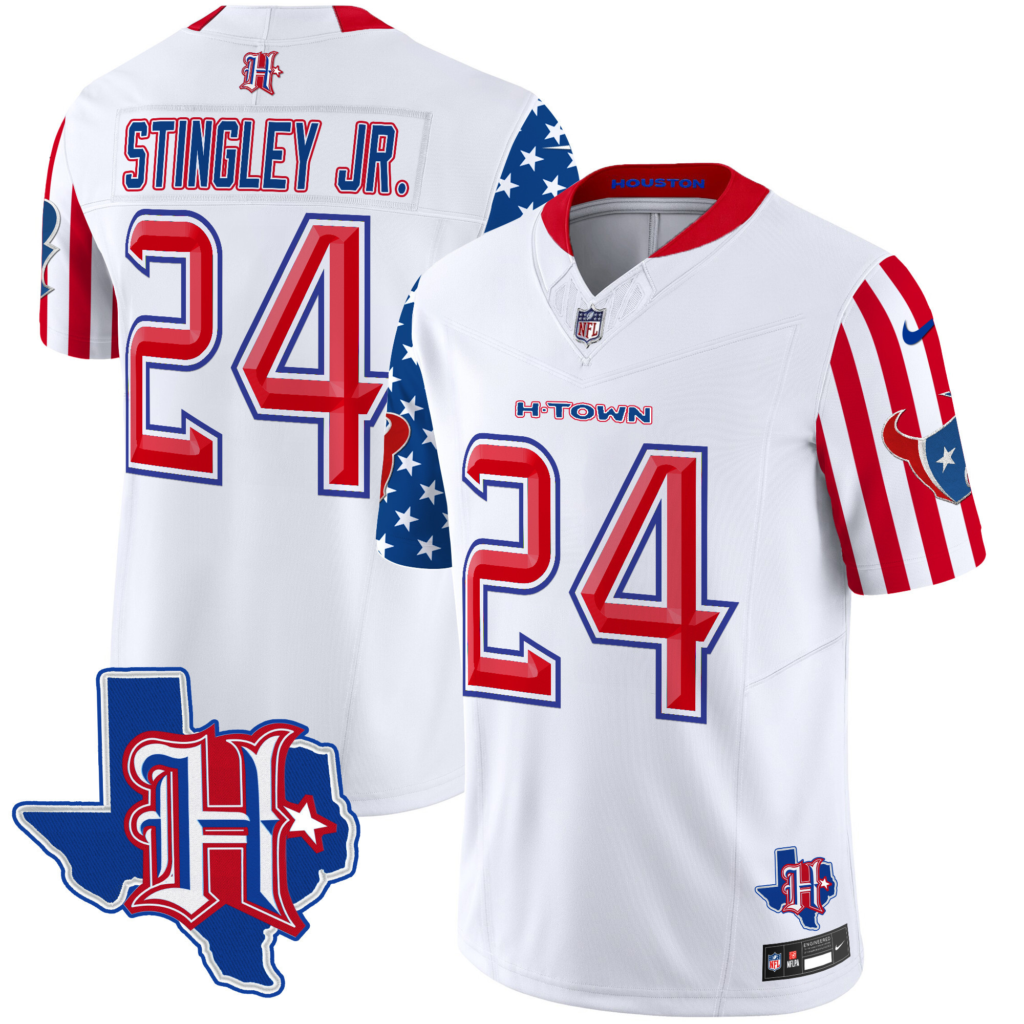 Men's Derek Stingley Jr. Houston Texans American Style Vapor Limited White Jersey - All Stitched
