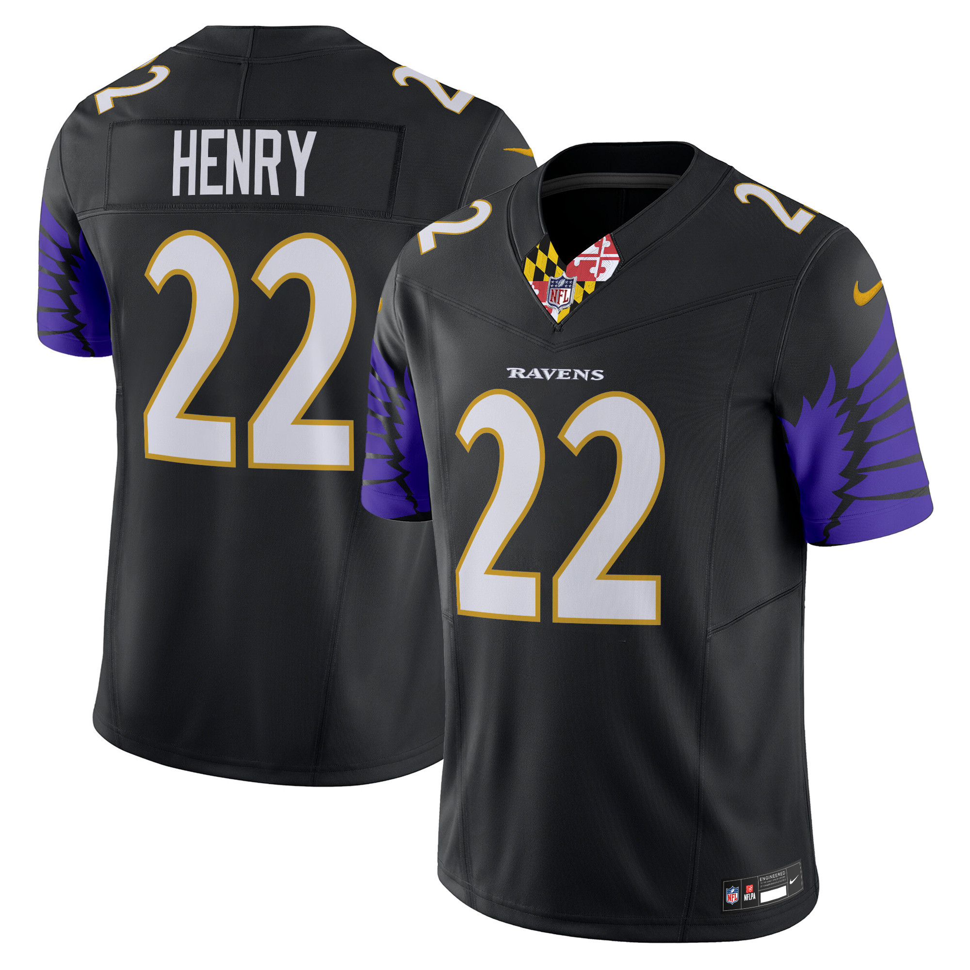 Men's Derrick Henry Baltimore Ravens Special Vapor Limited Black Jersey - All Stitched
