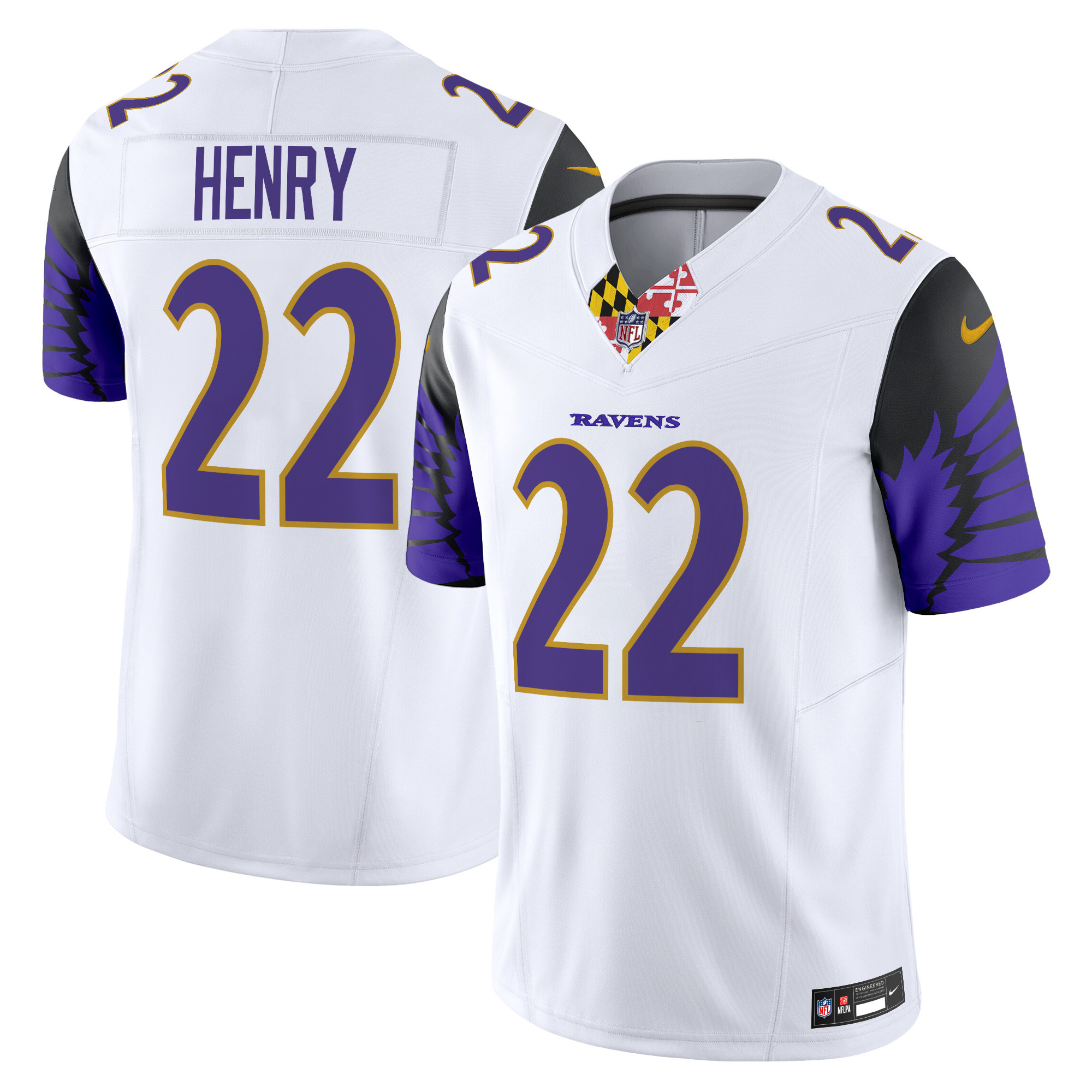 Men's Derrick Henry Baltimore Ravens Special Vapor Limited White Jersey - All Stitched