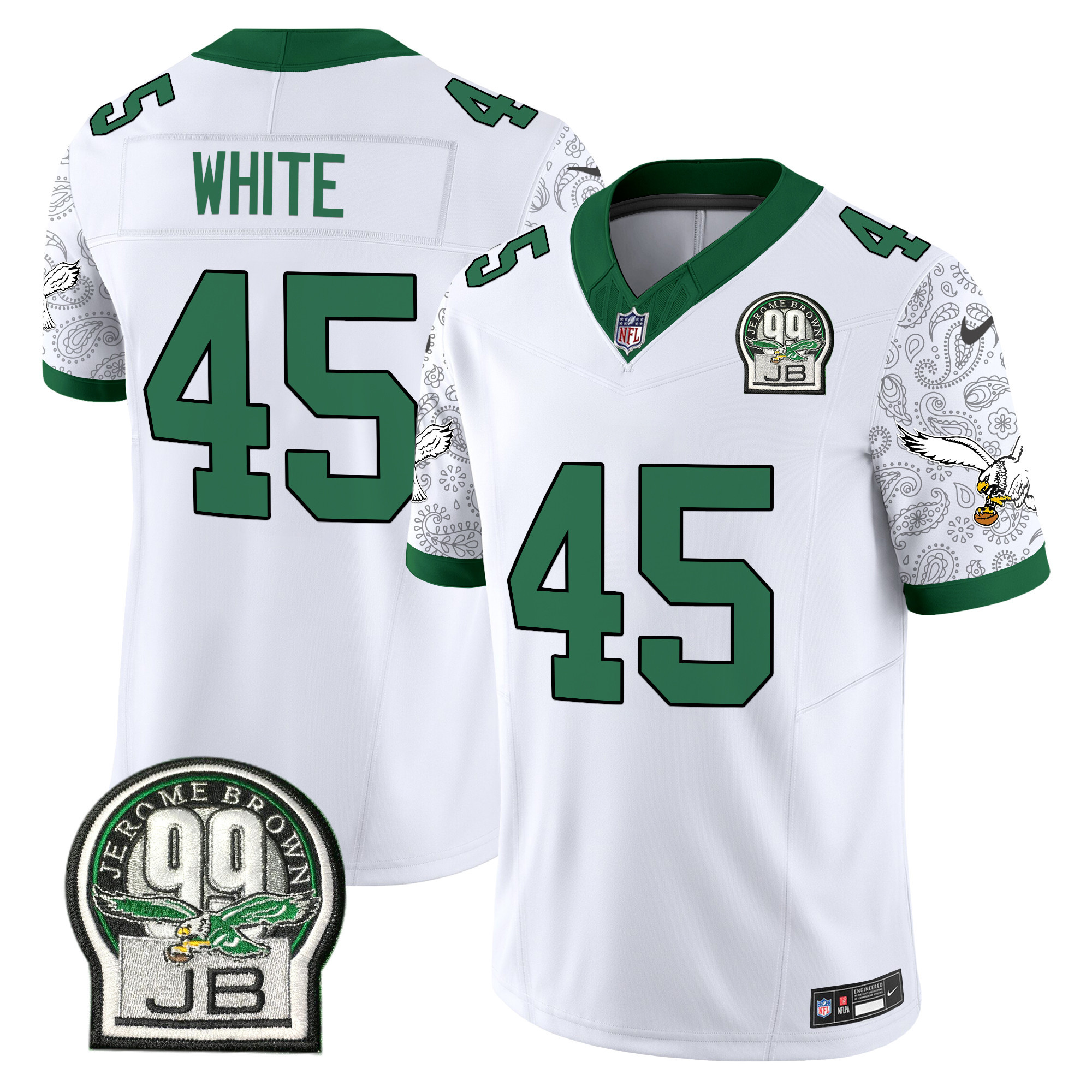 Men's Devin White Philadelphia Eagles Kelly Green Vapor Limited Kelly White Jersey V4 - All Stitched
