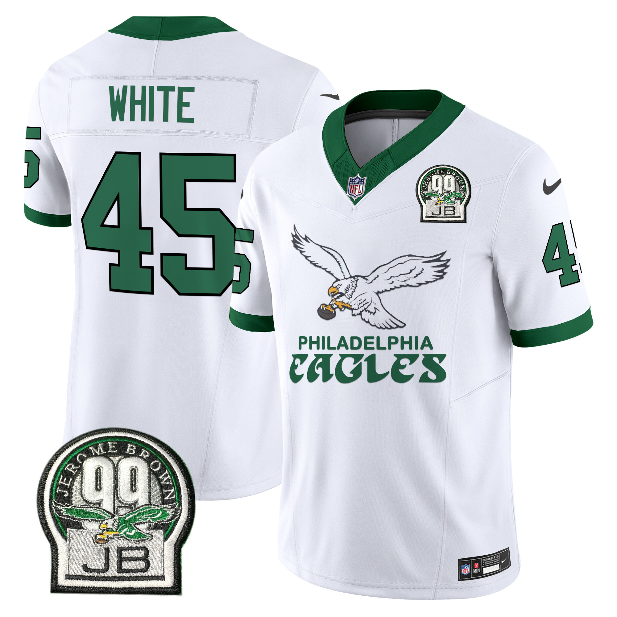 Men's Devin White Philadelphia Eagles Kelly Green Vapor Limited Kelly White Jersey V5 - All Stitched