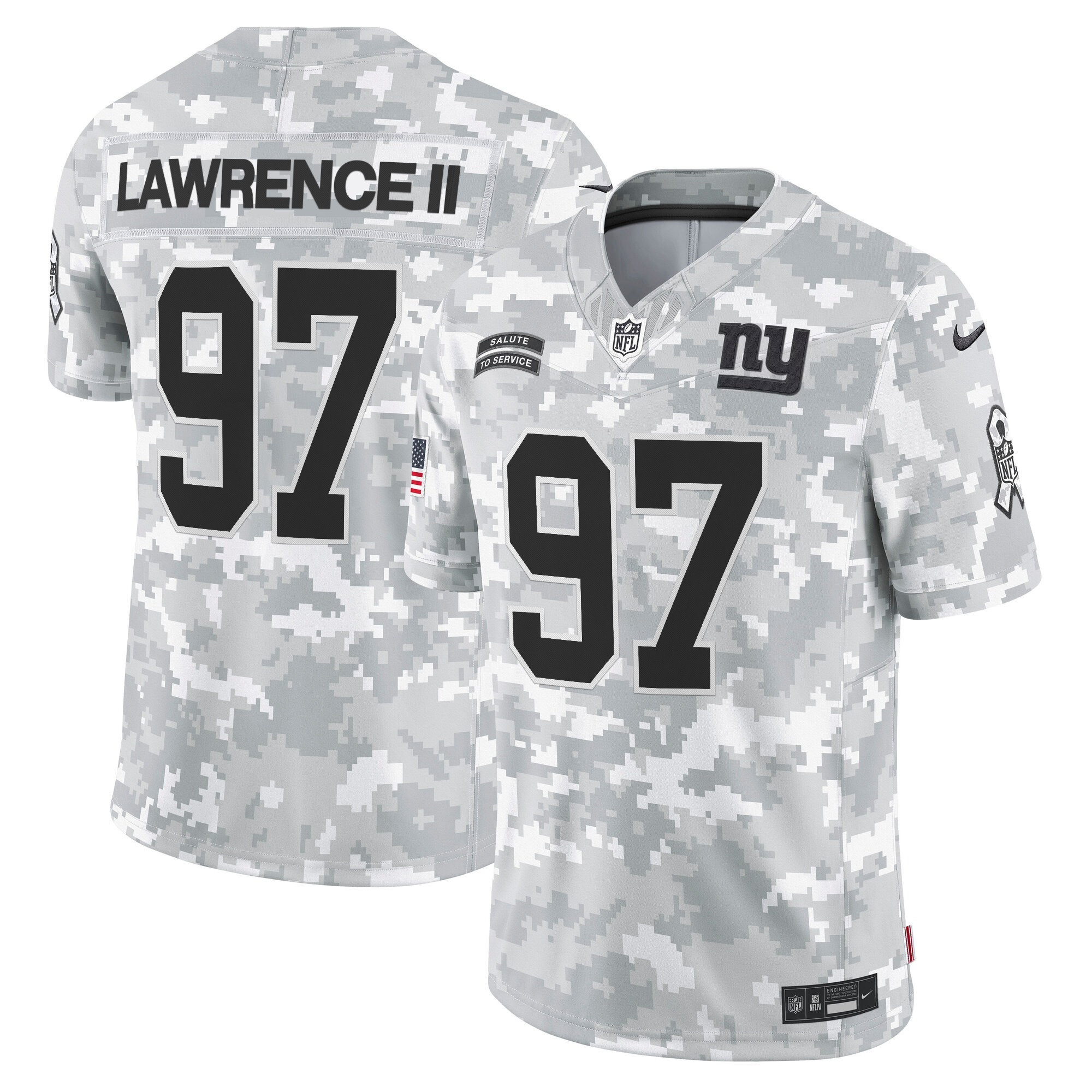 Men's Dexter Lawrence II New York Giants 2024 Salute to Service Vapor Limited Jersey - Arctic Camo - All stitched