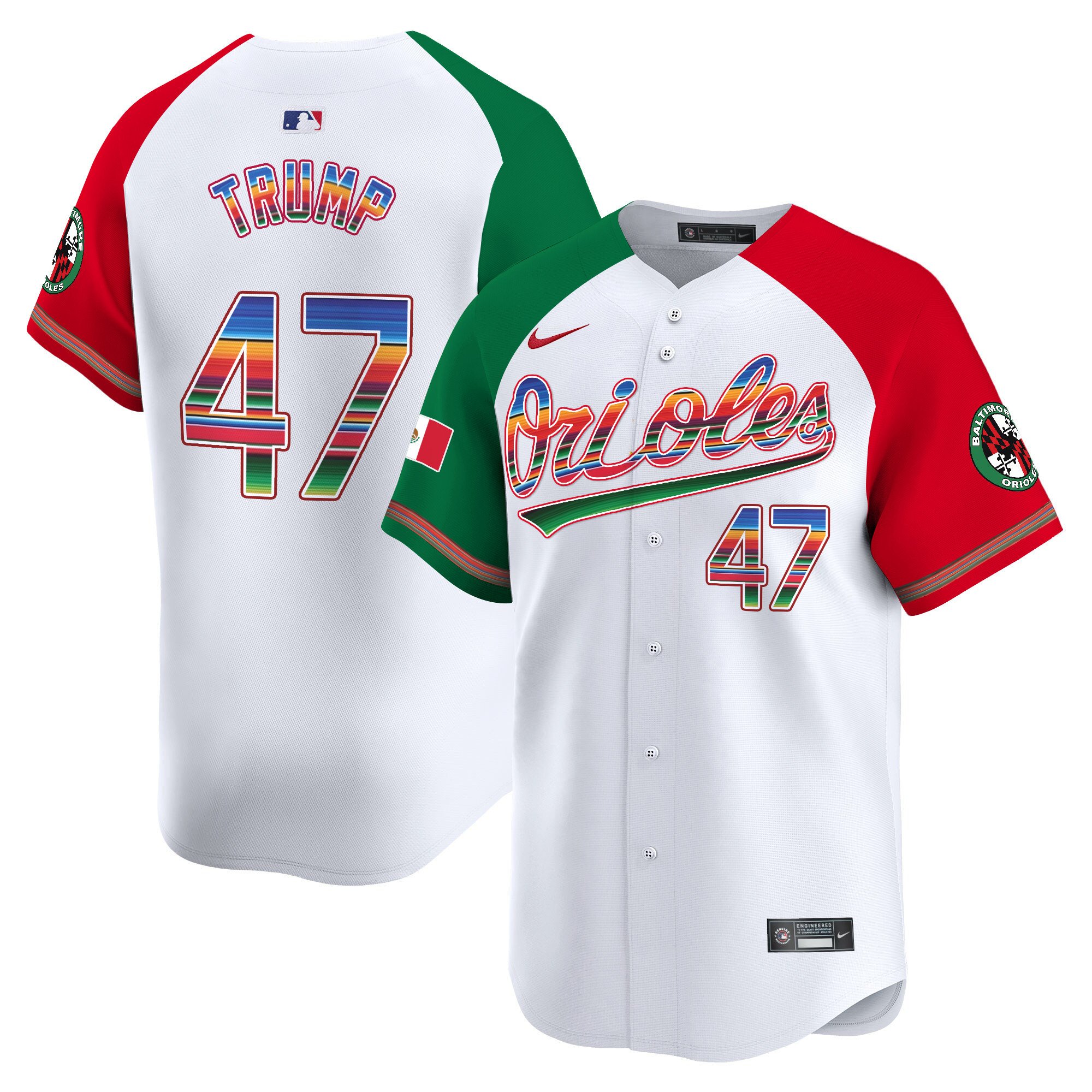Men's Donald Trump Baltimore Orioles Mexico Vapor Premier Limited Alternate Jersey - All Stitched