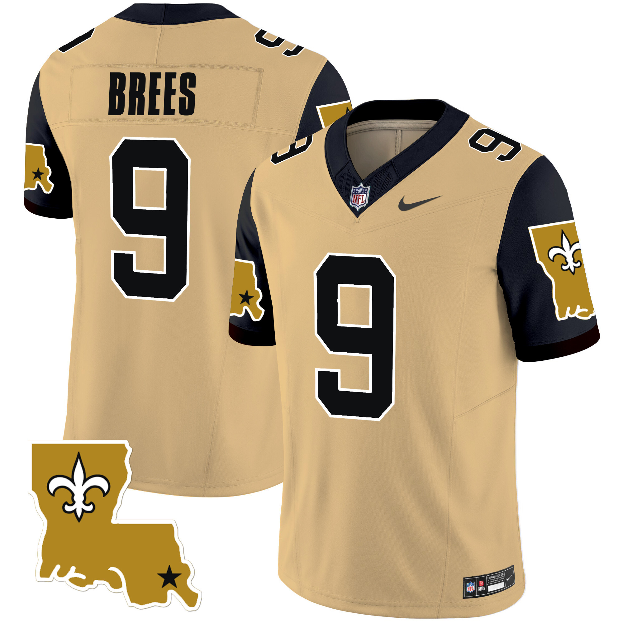 Men's Drew Brees New Orleans Saints 1987 Legacy Vapor Limited Gold Jersey V2 - All Stitched