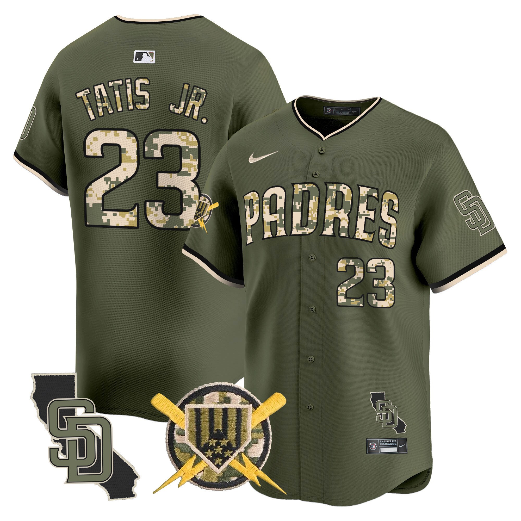 Men's Fernando Tatis Jr. San Diego Padres Armed Forces Day Vapor Premier Limited Green Jersey - All Stitched