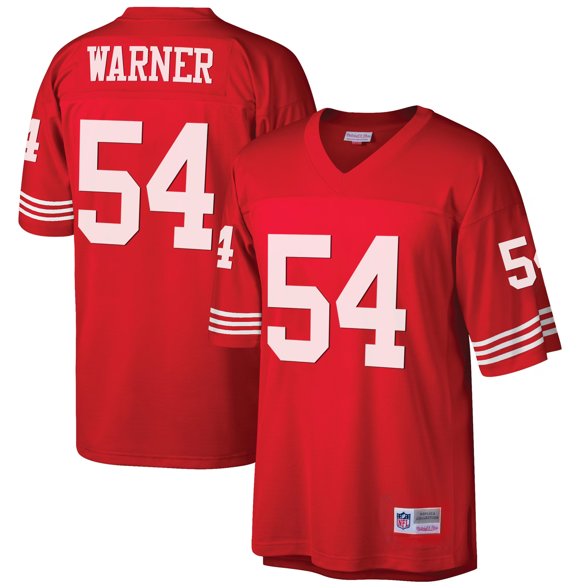 Men's Fred Warner San Francisco 49ers 1990 Big & Tall Red Jersey - All Stitched