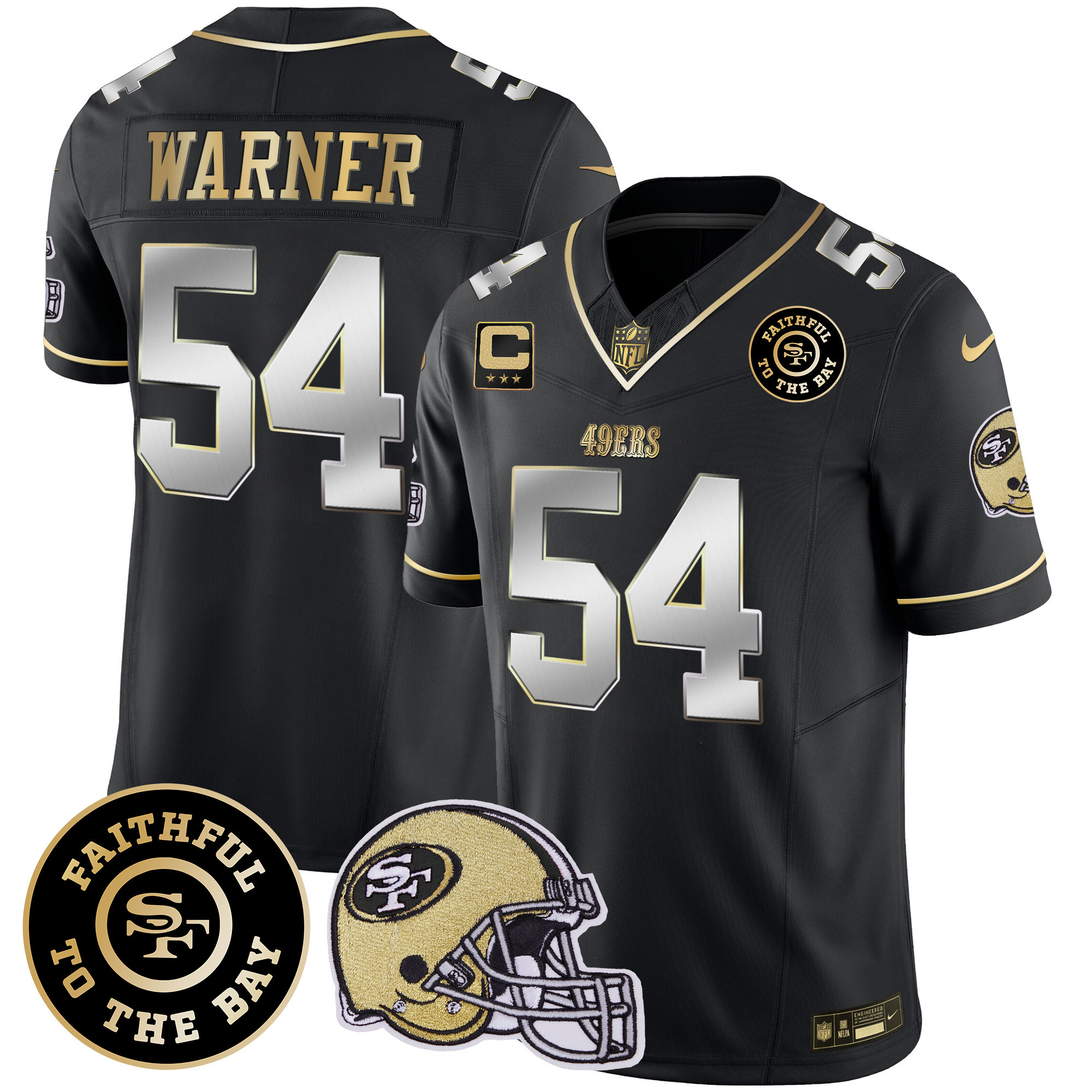 Men's Fred Warner San Francisco 49ers Faithful To The Bay Patch Vapor Limited Black Limited Jersey V5 - All Stitched