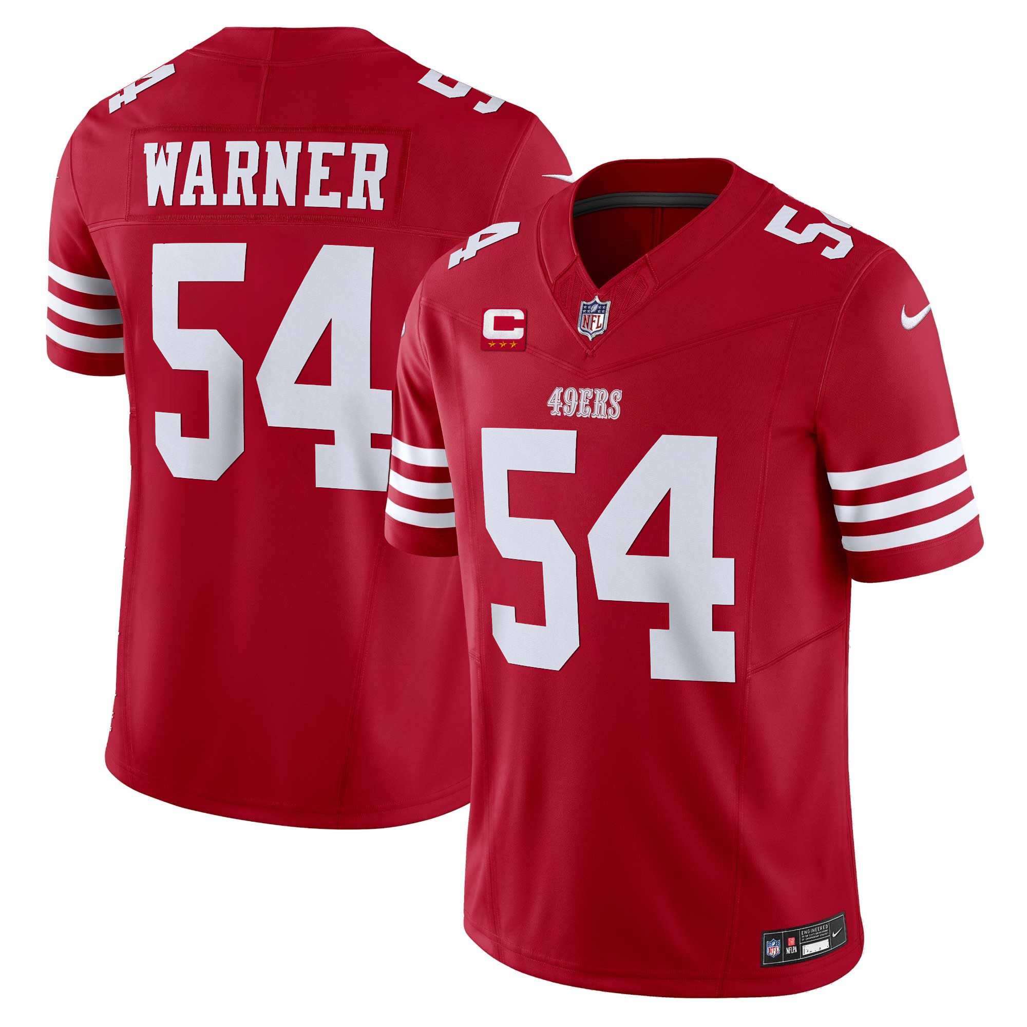 Men's Fred Warner San Francisco 49ers Vapor Limited Red Jersey - All Stitched