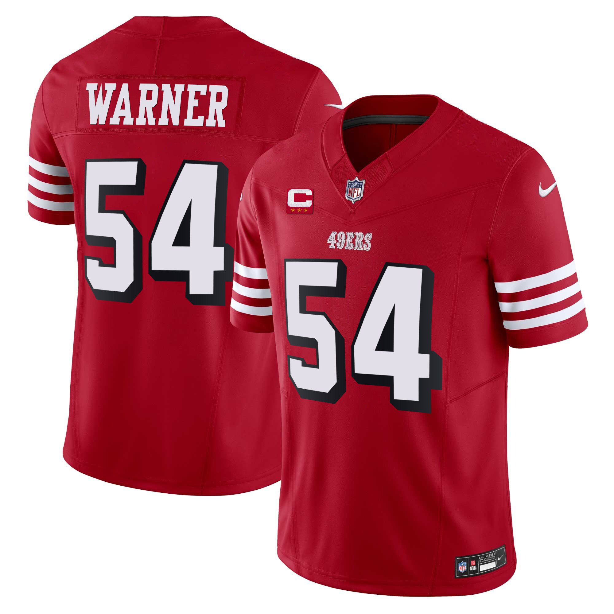 Men's Fred Warner San Francisco 49ers Vapor Limited Red Jersey V2 - All Stitched