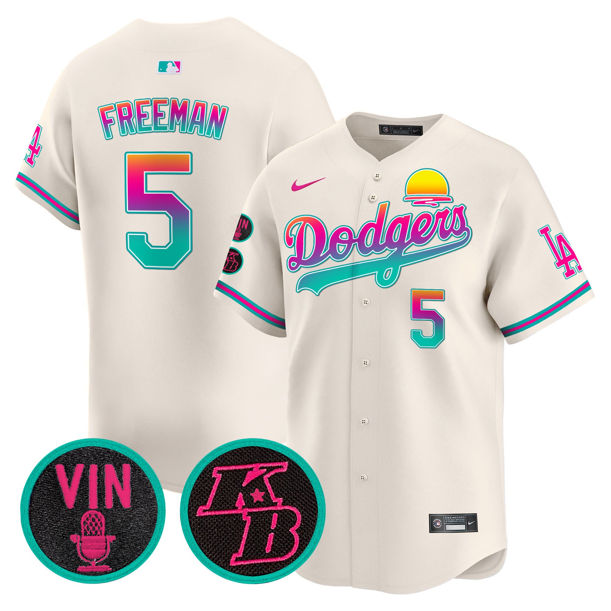Men's Freddie Freeman Los Angeles Dodgers 2024 Los Angeles City Style Vapor Premier Limited Cream Jersey V2 - All Stitched