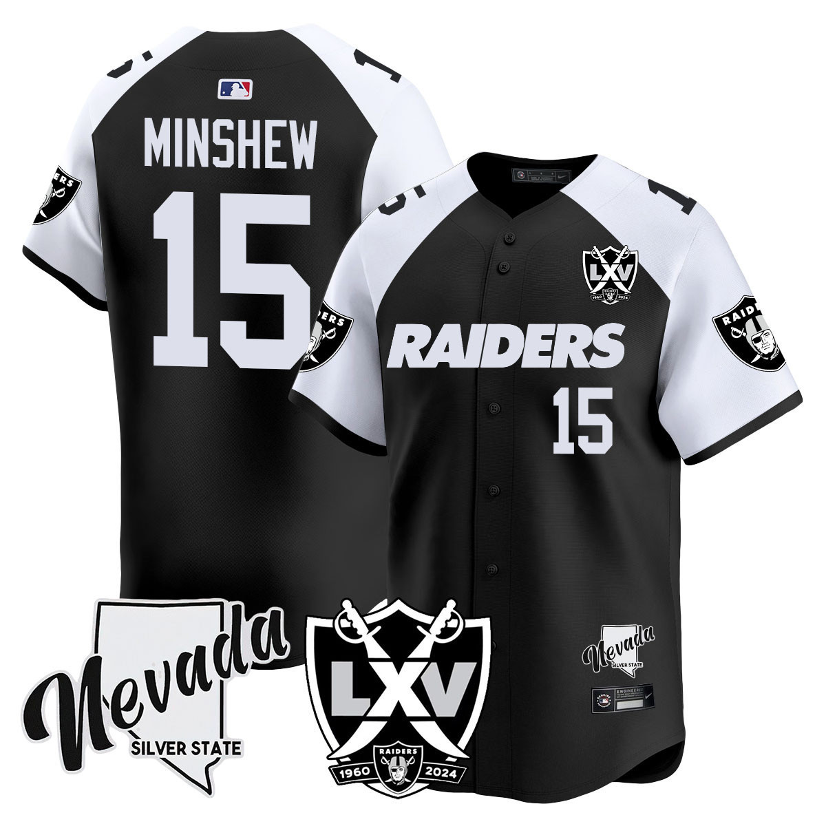 Men's Gardner Minshew Las Vegas Raiders 2024 Vapor Premier Limited Black Alternate Jersey - 65th Anniversary - All Stitched