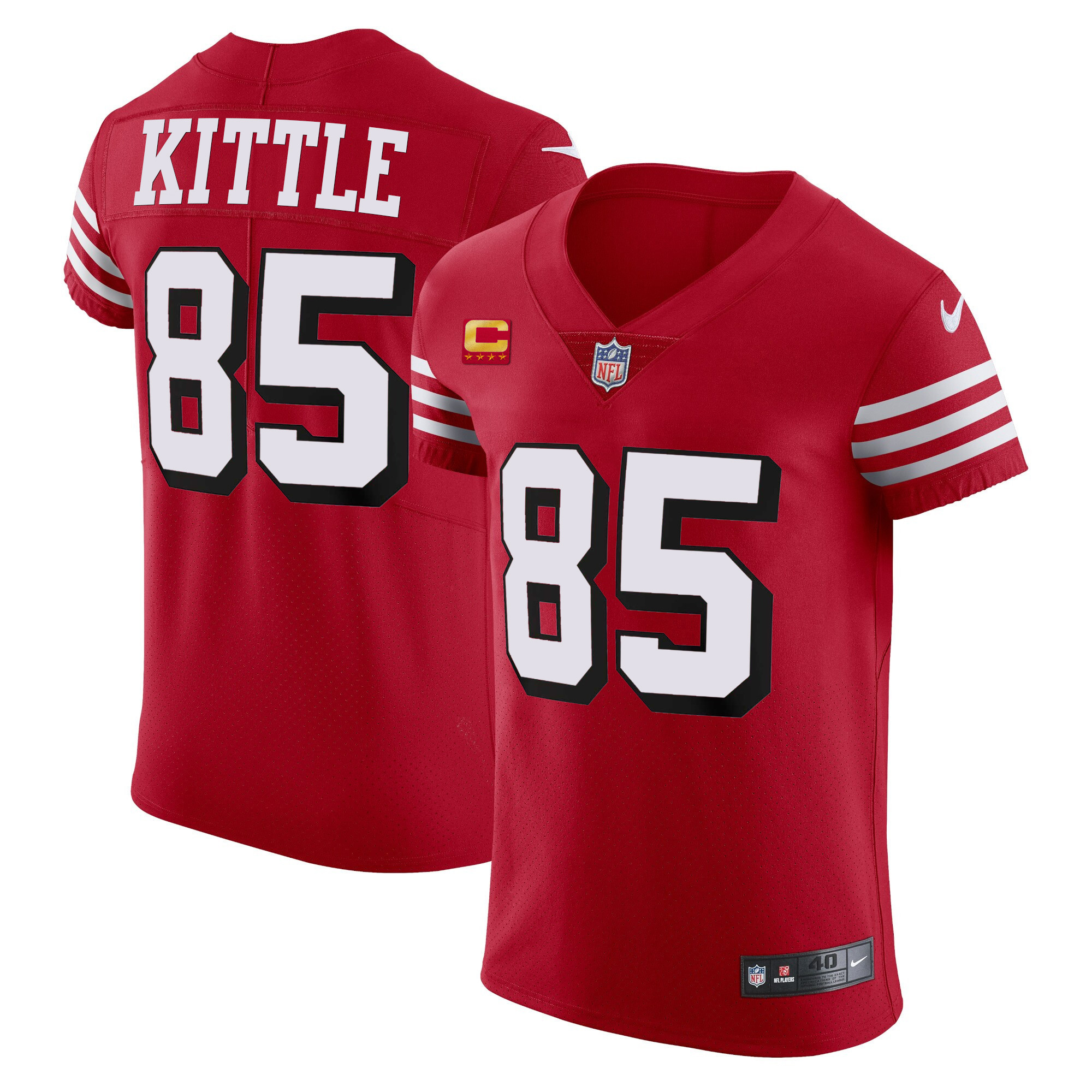 Men's George Kittle San Francisco 49ers Vapor Elite Red Jersey - All Stitched